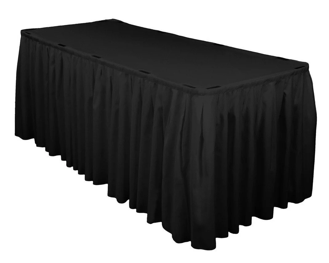 Table Skirting + BONUS Skirting Clips - Black (6.4m)