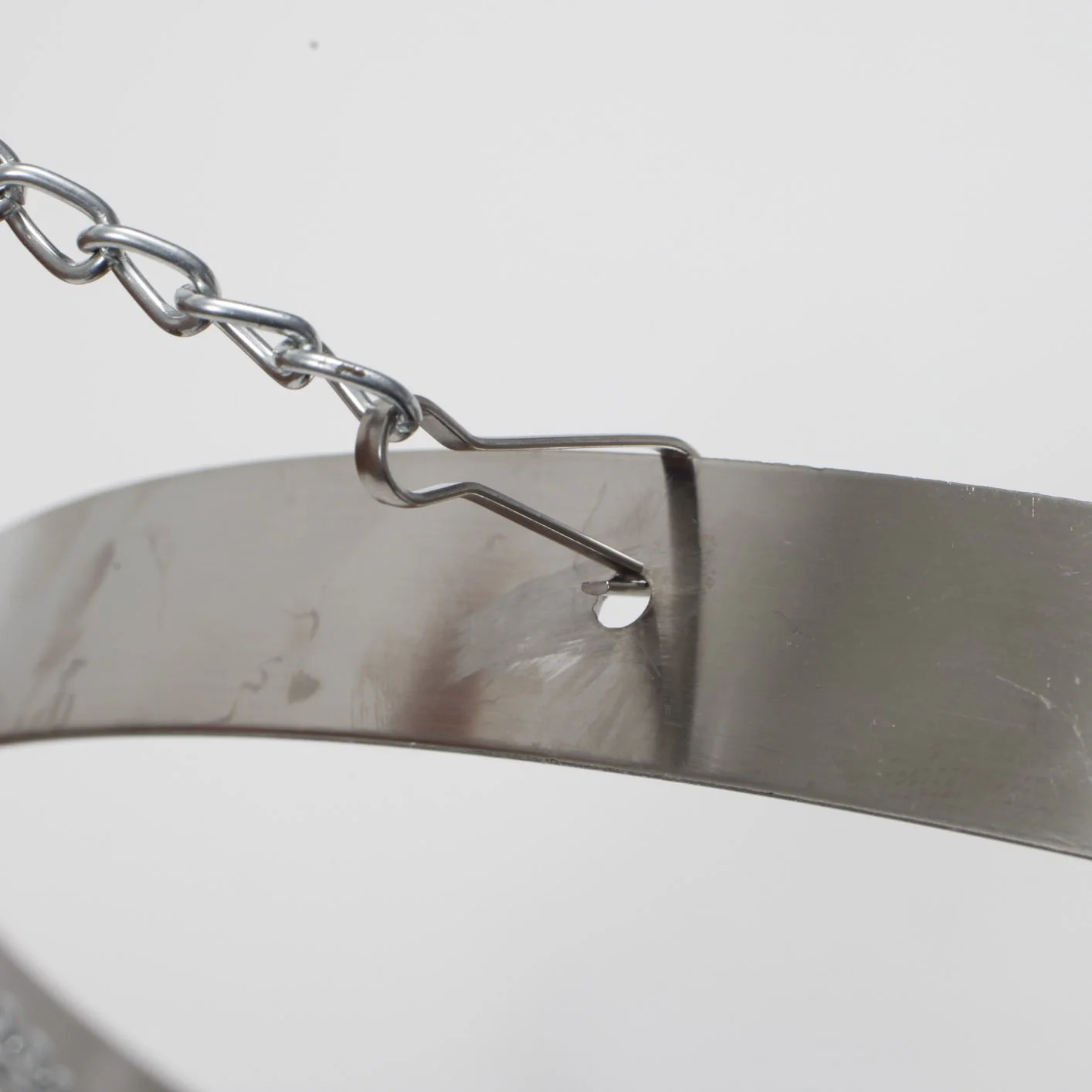 Ceiling Draping Hoop Ring (Openable) & Chains - Silver - Image 3