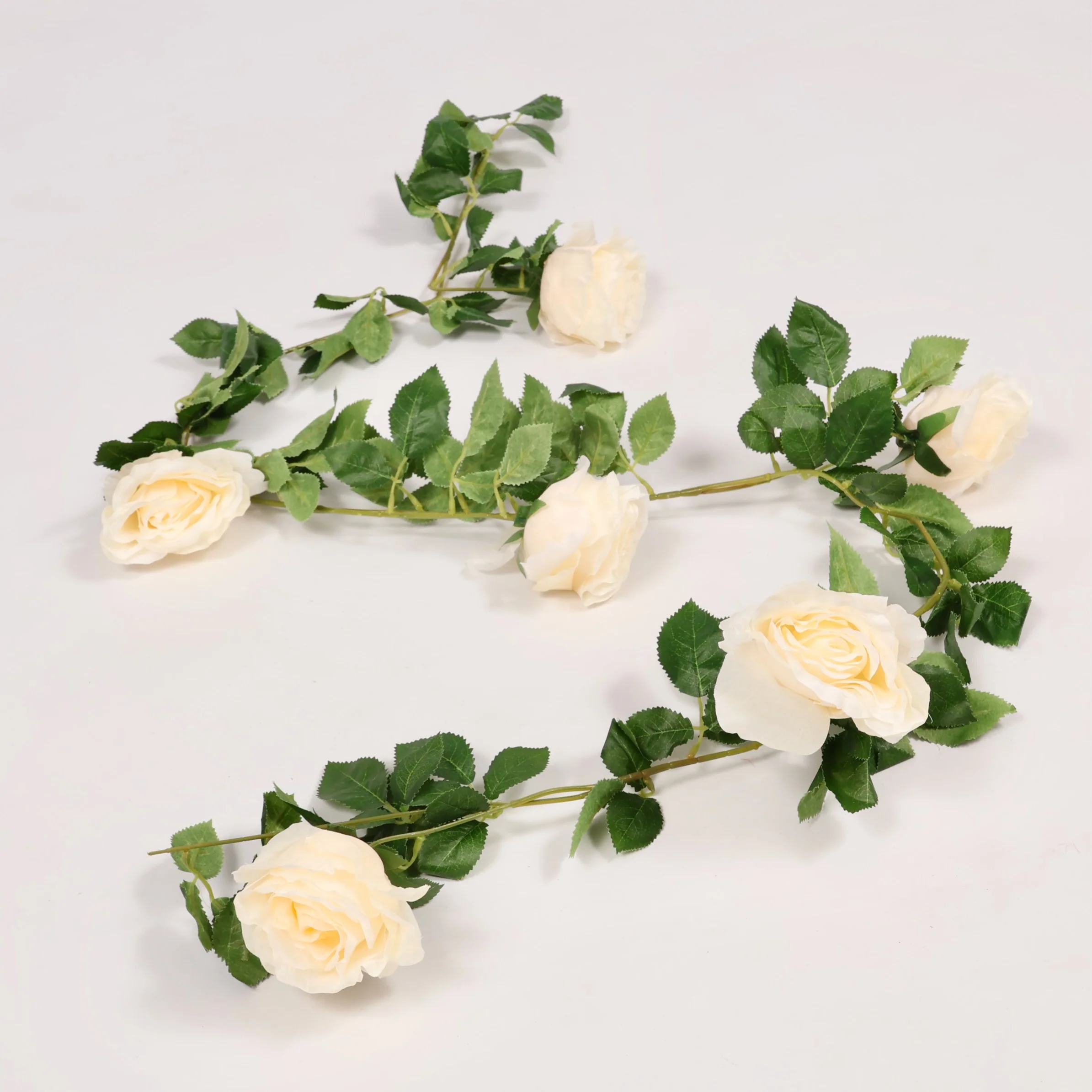 CLEARANCE Rose Artificial Flower Vine - 9cm Head - Cream (1.6m)