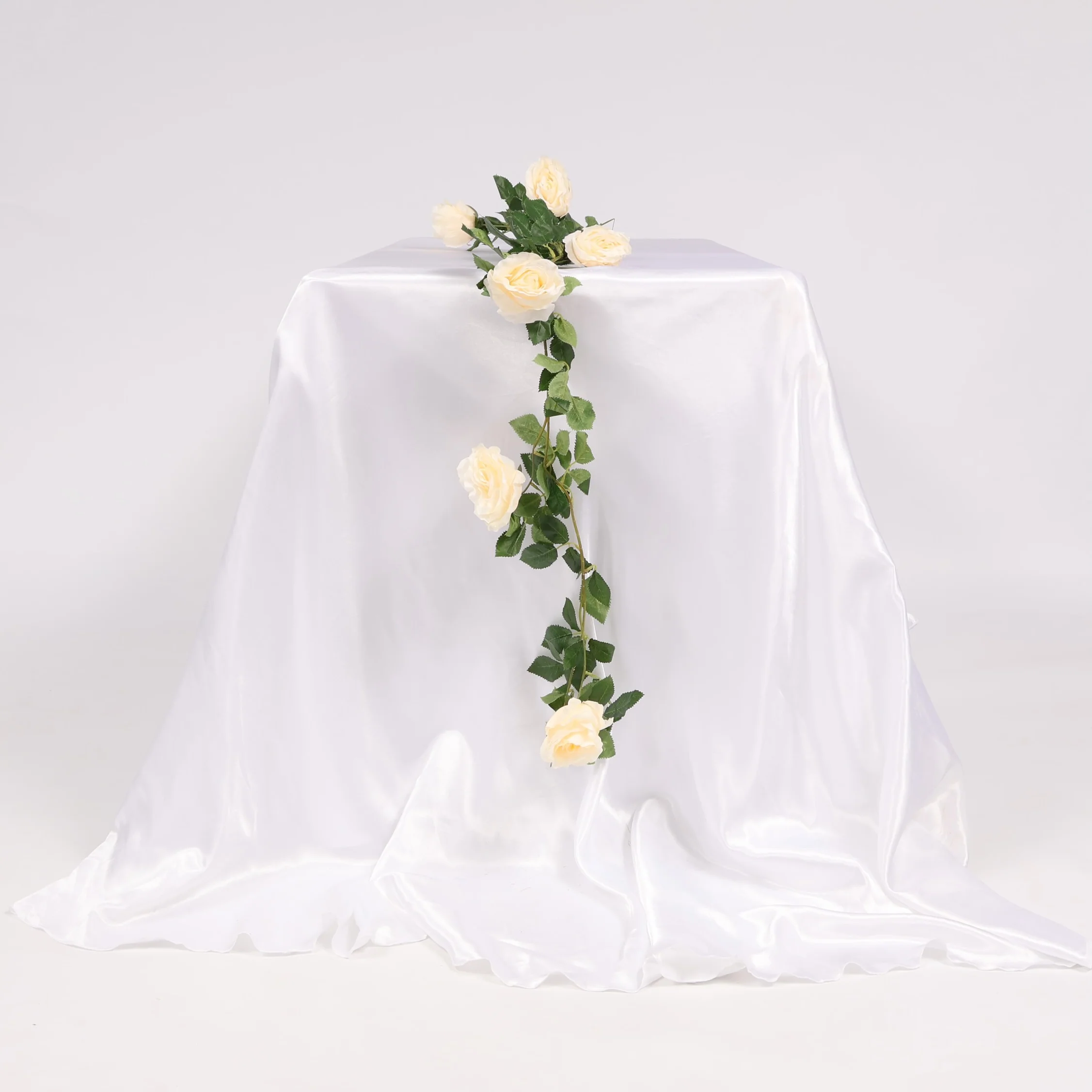 CLEARANCE Rose Artificial Flower Vine - 9cm Head - Cream (1.6m) - Image 2