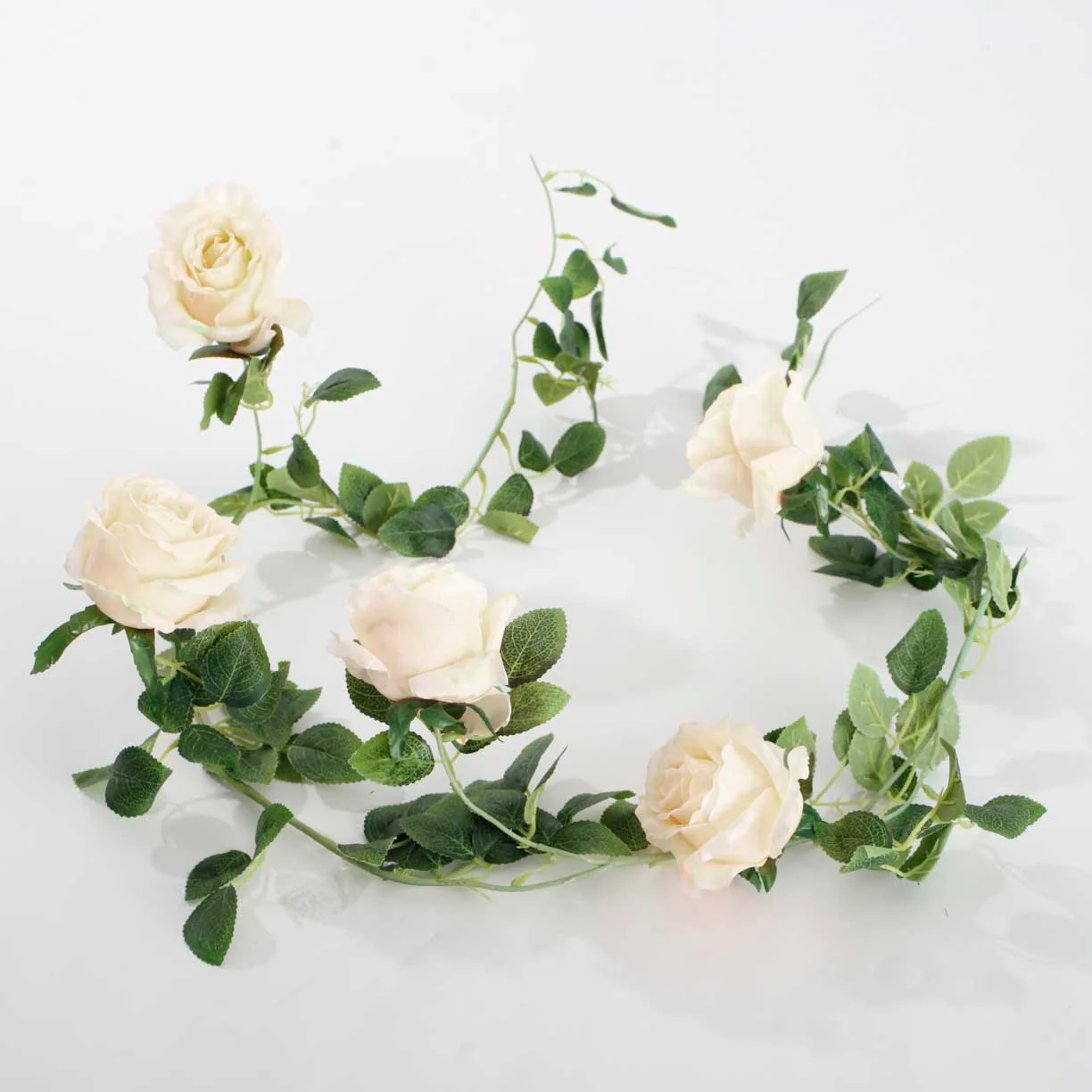 CLEARANCE Rose Artificial Flower Vine - 9cm Head - Cream (1.6m) - Image 5