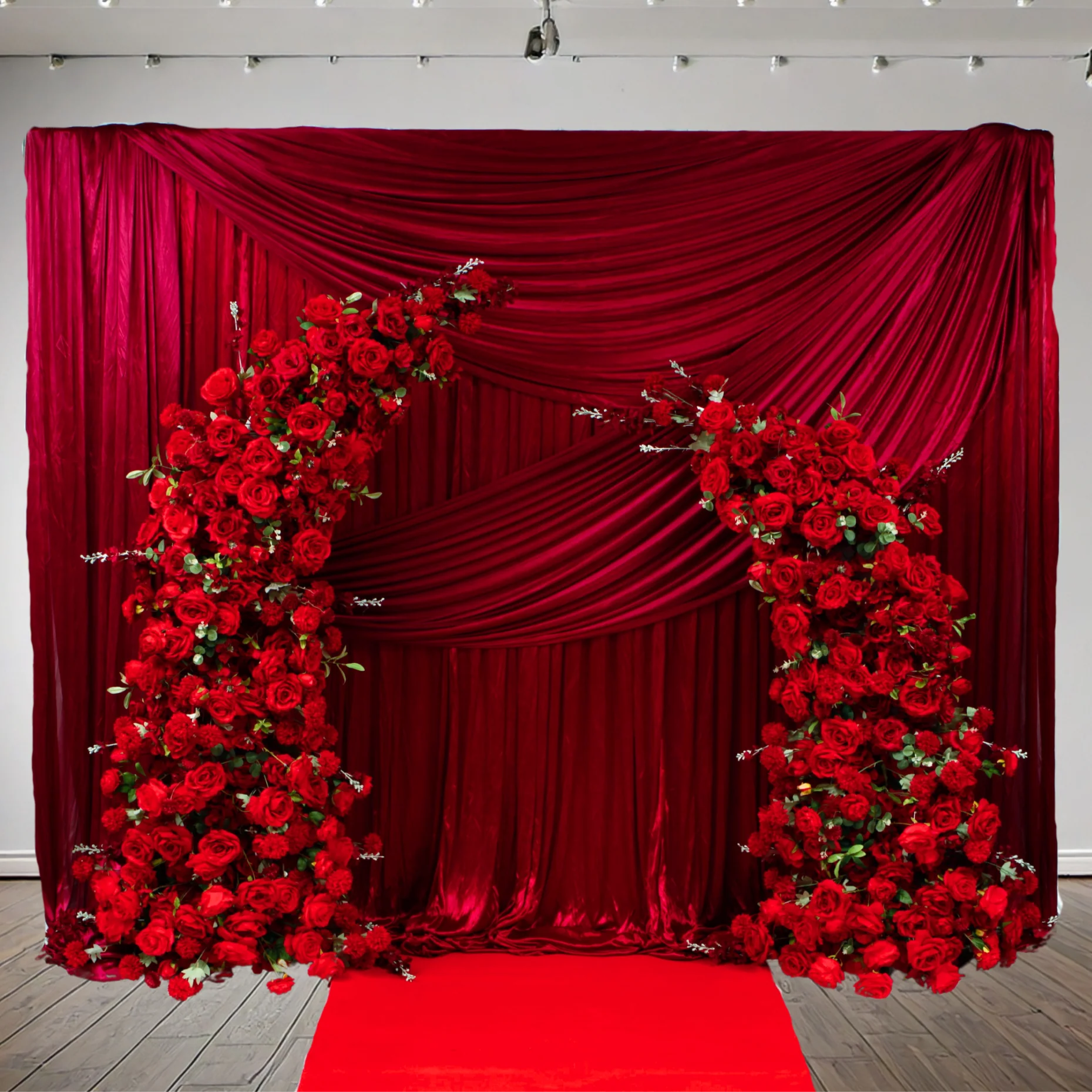 Crescent Arch Flower Frame PACKAGE - Red (2pc) - Image 2