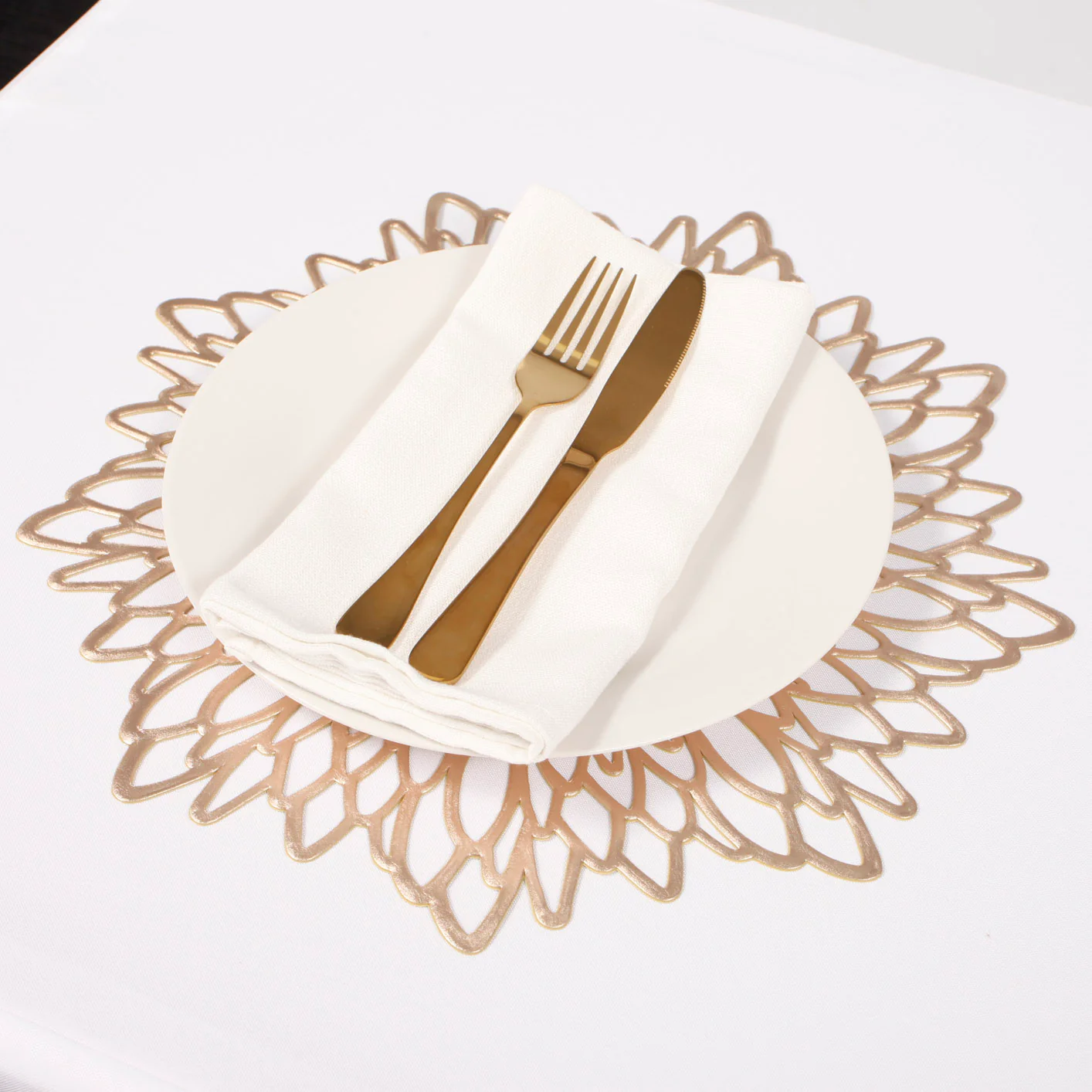 Decorative Floral Placemats - Metallic Gold - Image 3