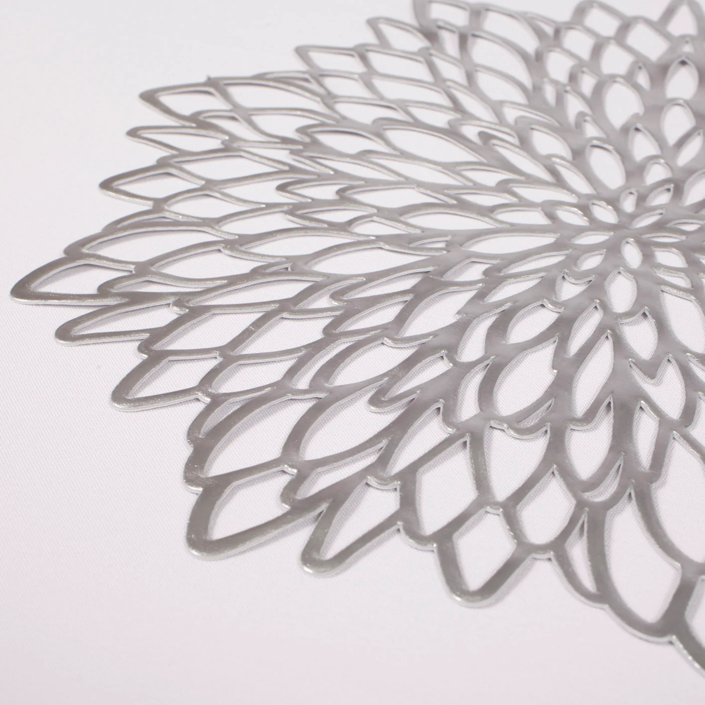 Decorative Floral Placemats - Metallic Silver - Image 2