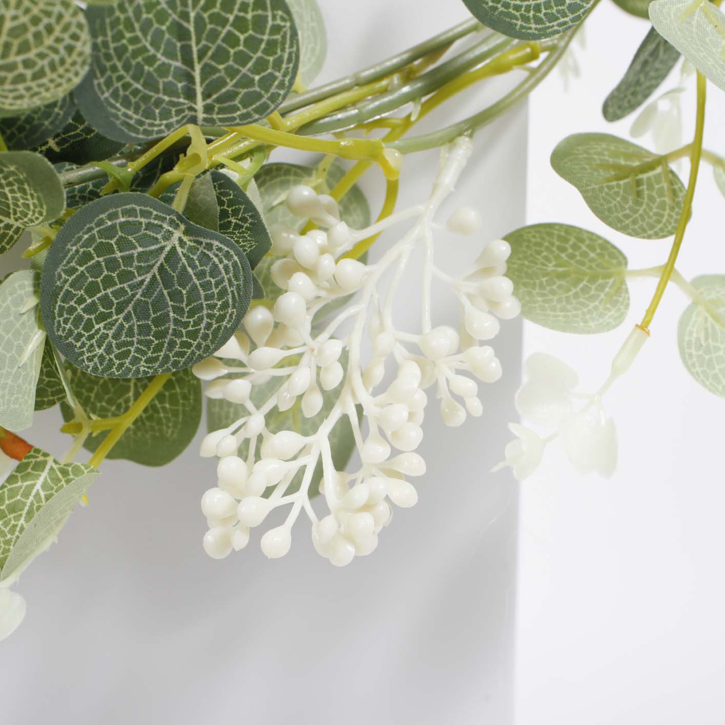 Silver Dollar Eucalyptus & Rose Garland - Slim (2m) - Image 3