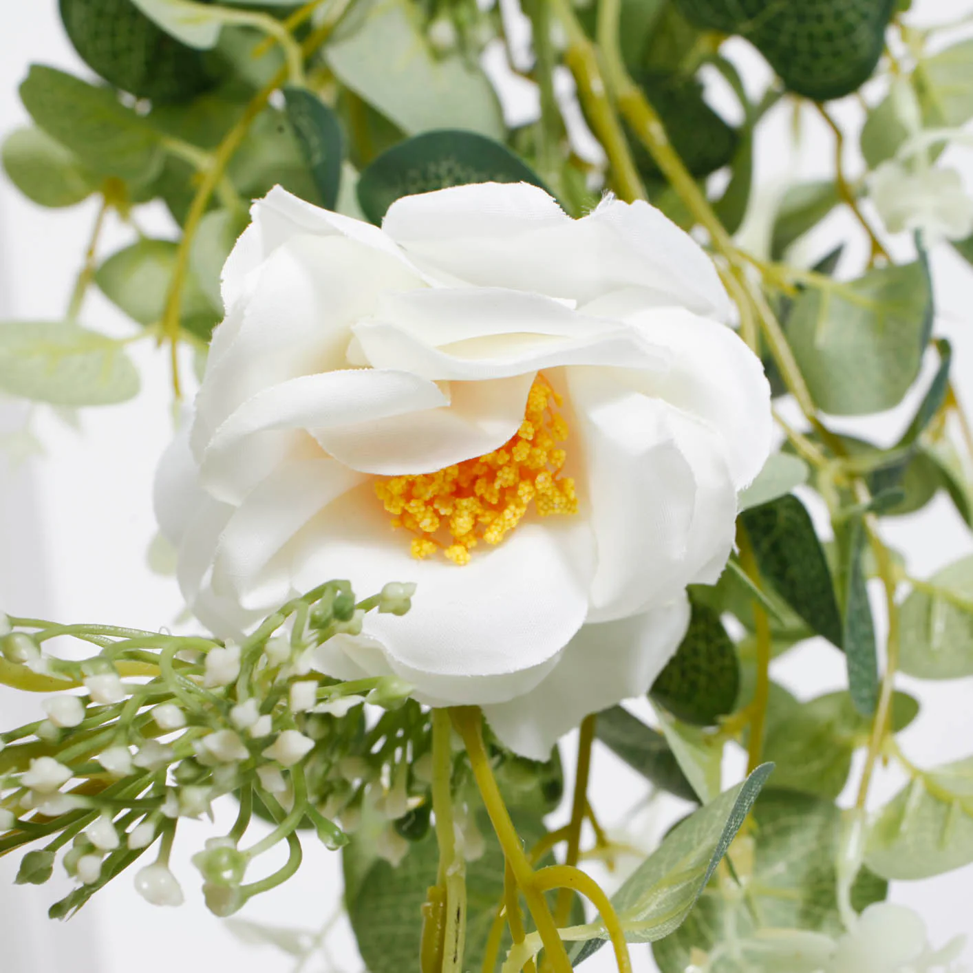 Silver Dollar Eucalyptus & Rose Garland - Thick (2m) - Image 4