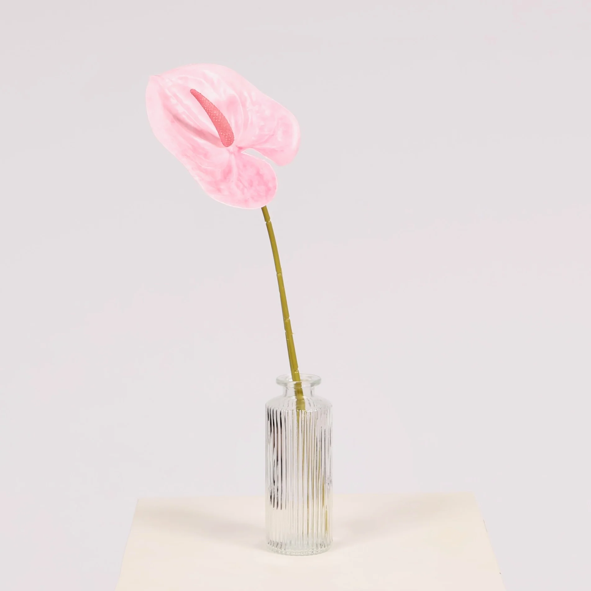 Glass Bud Vase - Ribbed (5.1x13.2cm) - Image 3
