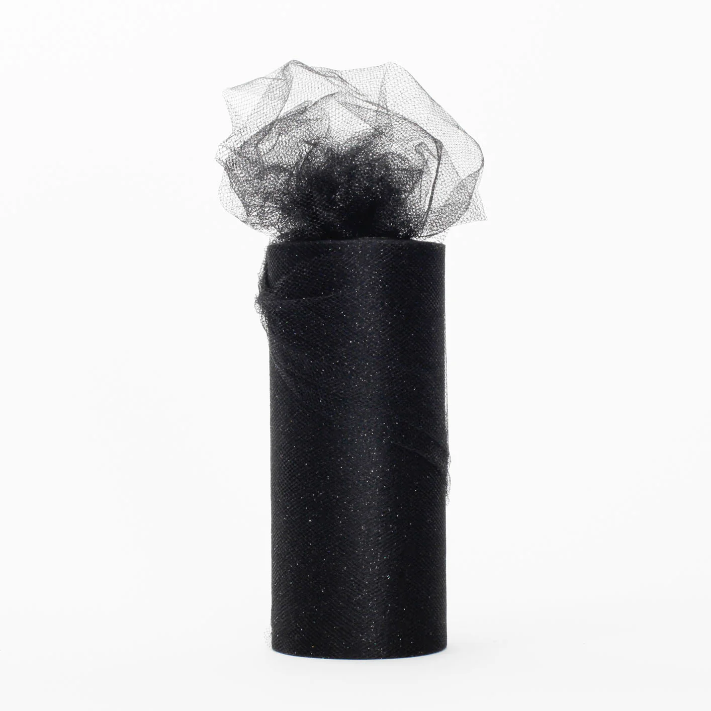 CLEARANCE Glitter Soft Tulle Fabric Roll - Black (15cmx22m)