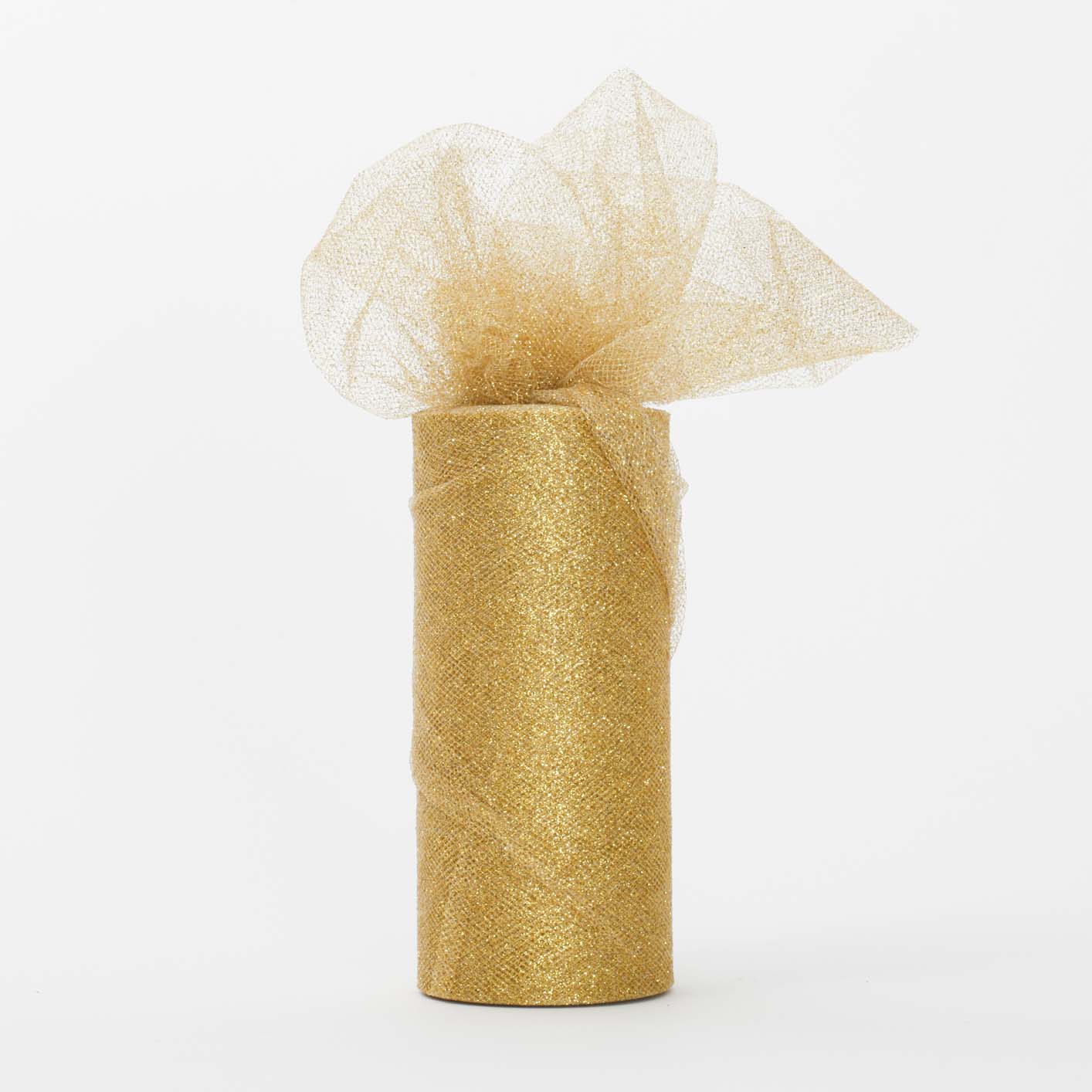 Glitter Soft Tulle Fabric Roll - Gold (15cmx22m)