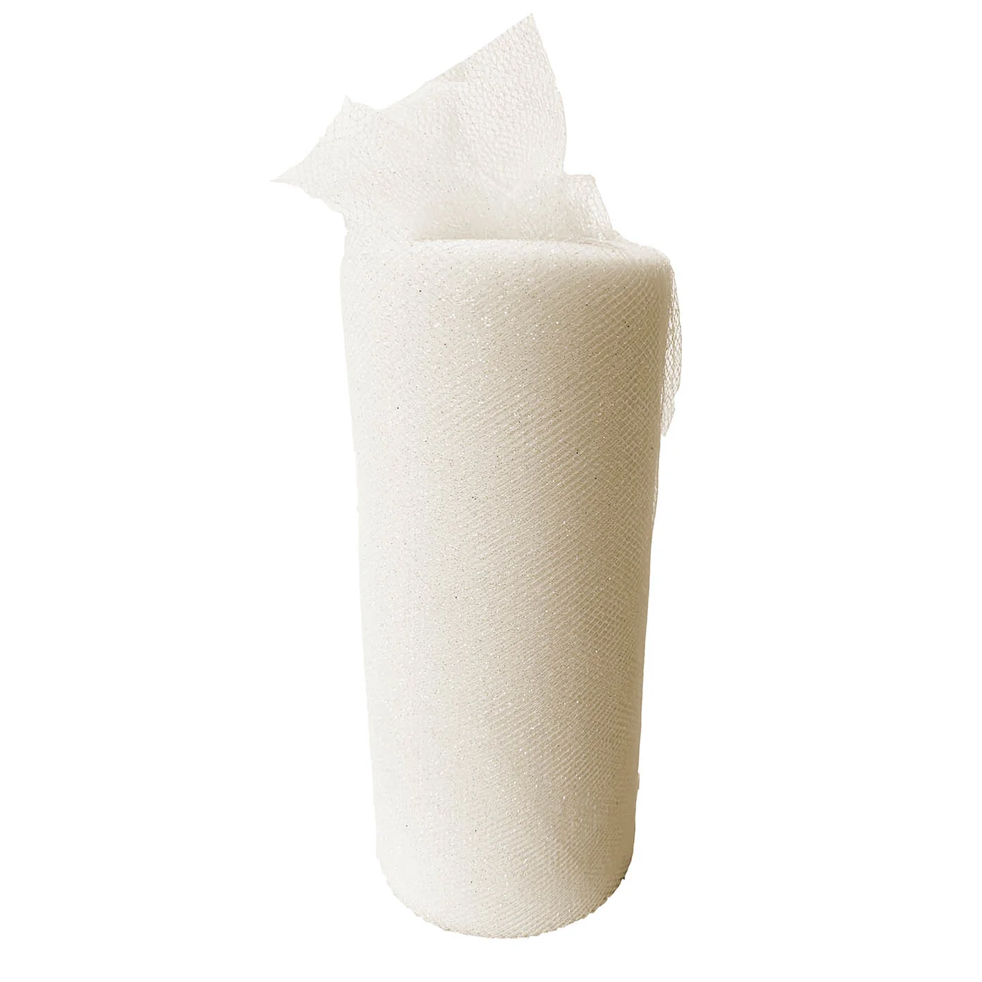 CLEARANCE Glitter Soft Tulle Fabric Roll - Ivory (15cmx22m)