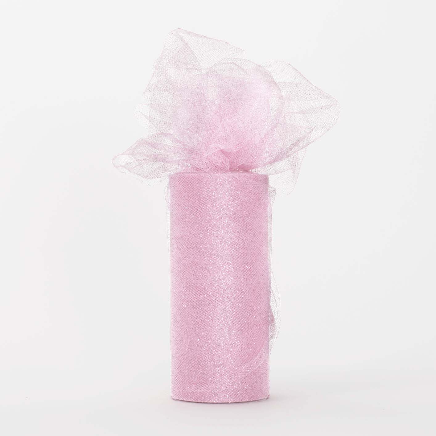 CLEARANCE Glitter Soft Tulle Fabric Roll - Light Pink (15cmx22m)