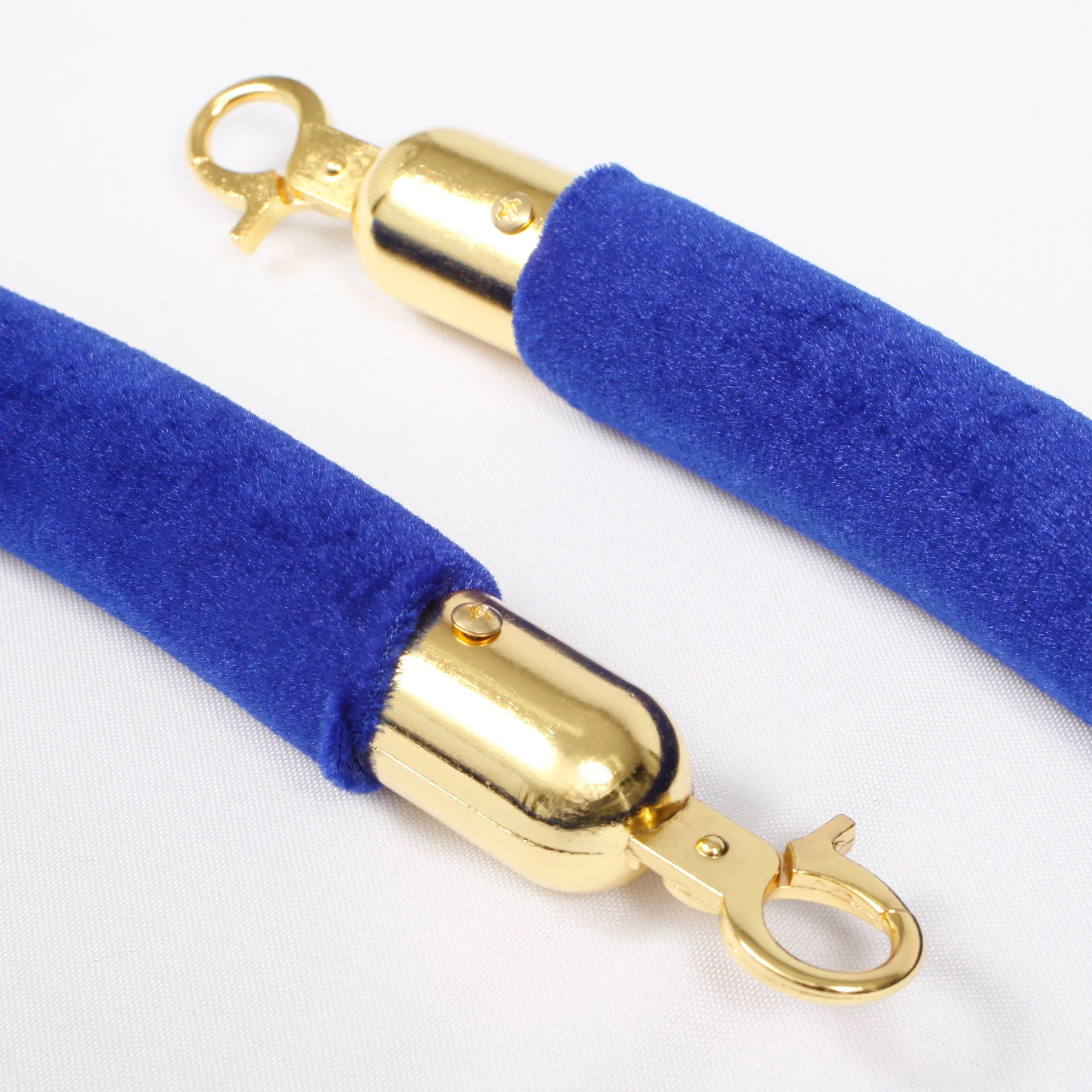 Bollard Velvet Rope - Blue (Gold Clips) - Image 2