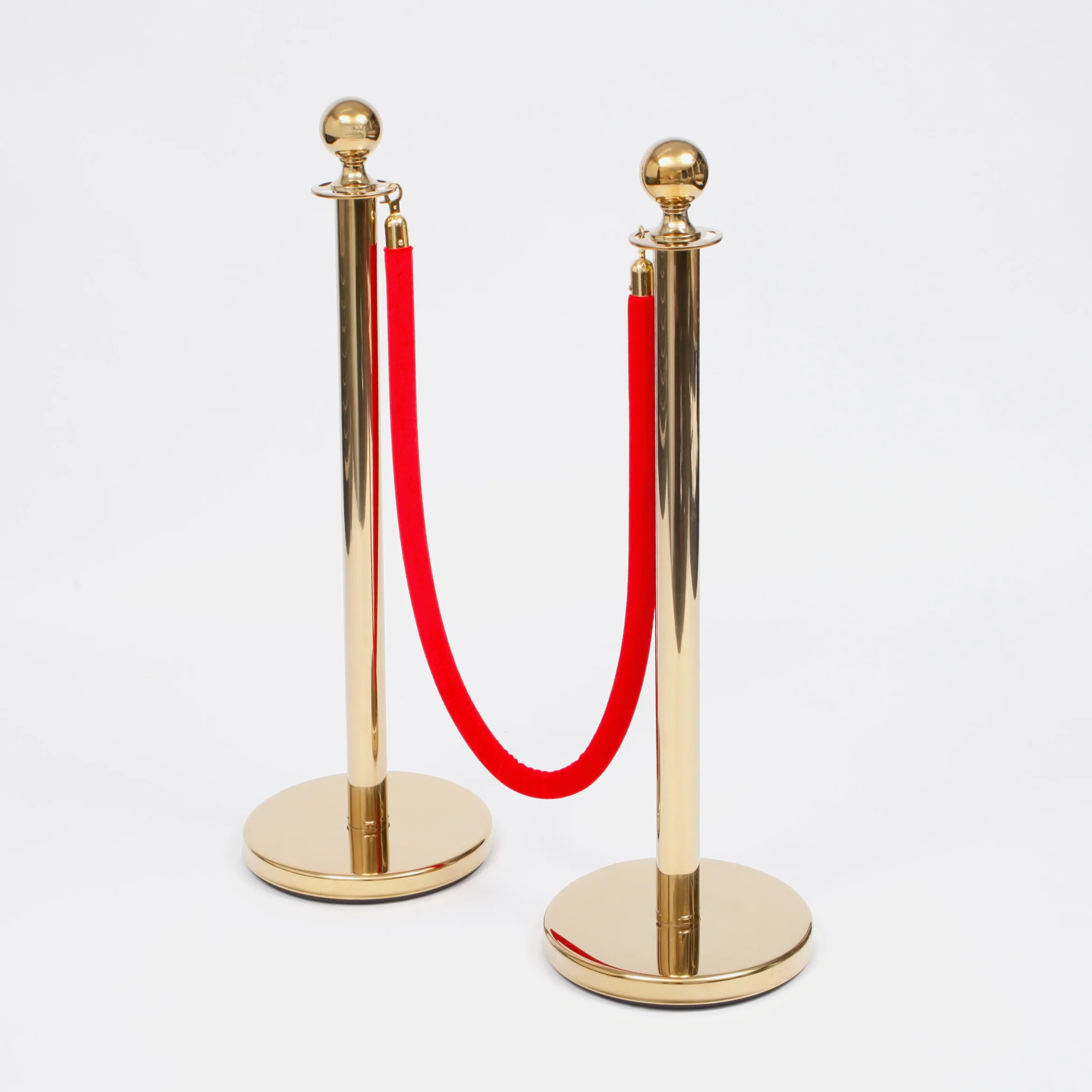 Bollard Velvet Rope - Red (Gold Clips) - Image 3