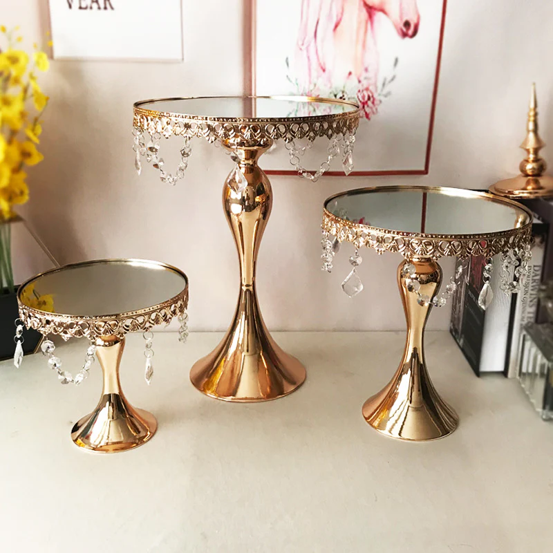 CLEARANCE Cake Stand Set - Vintage Bead - Rose Gold (3pc) - Image 3