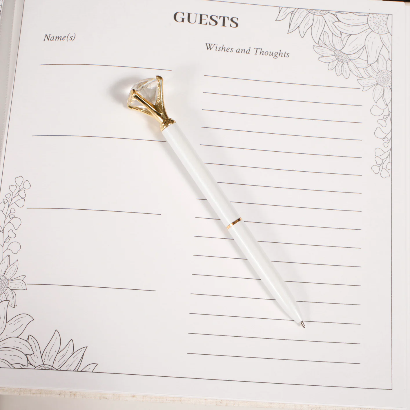 Guest Book Kit - Metallic Gold Font On Ivory Cover - Image 5