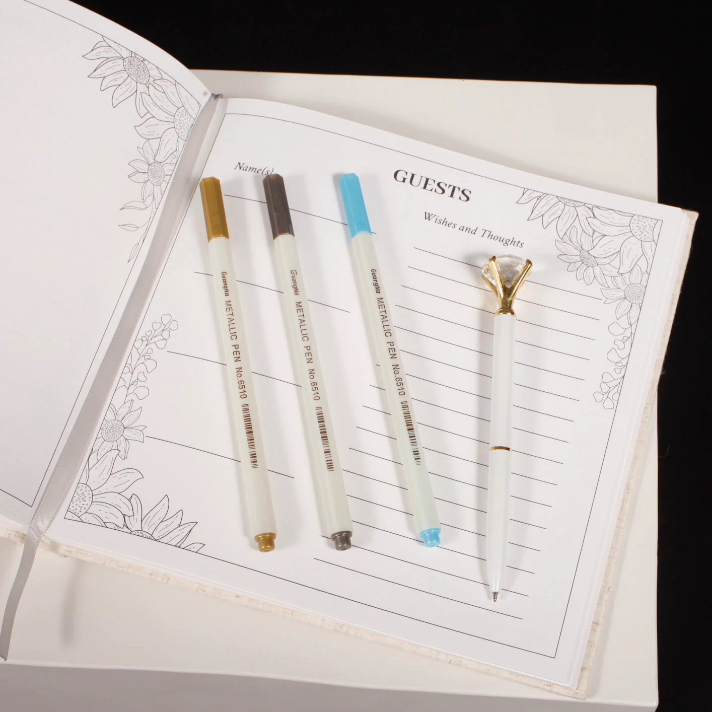Guest Book Kit - Metallic Gold Font On Ivory Cover - Image 7
