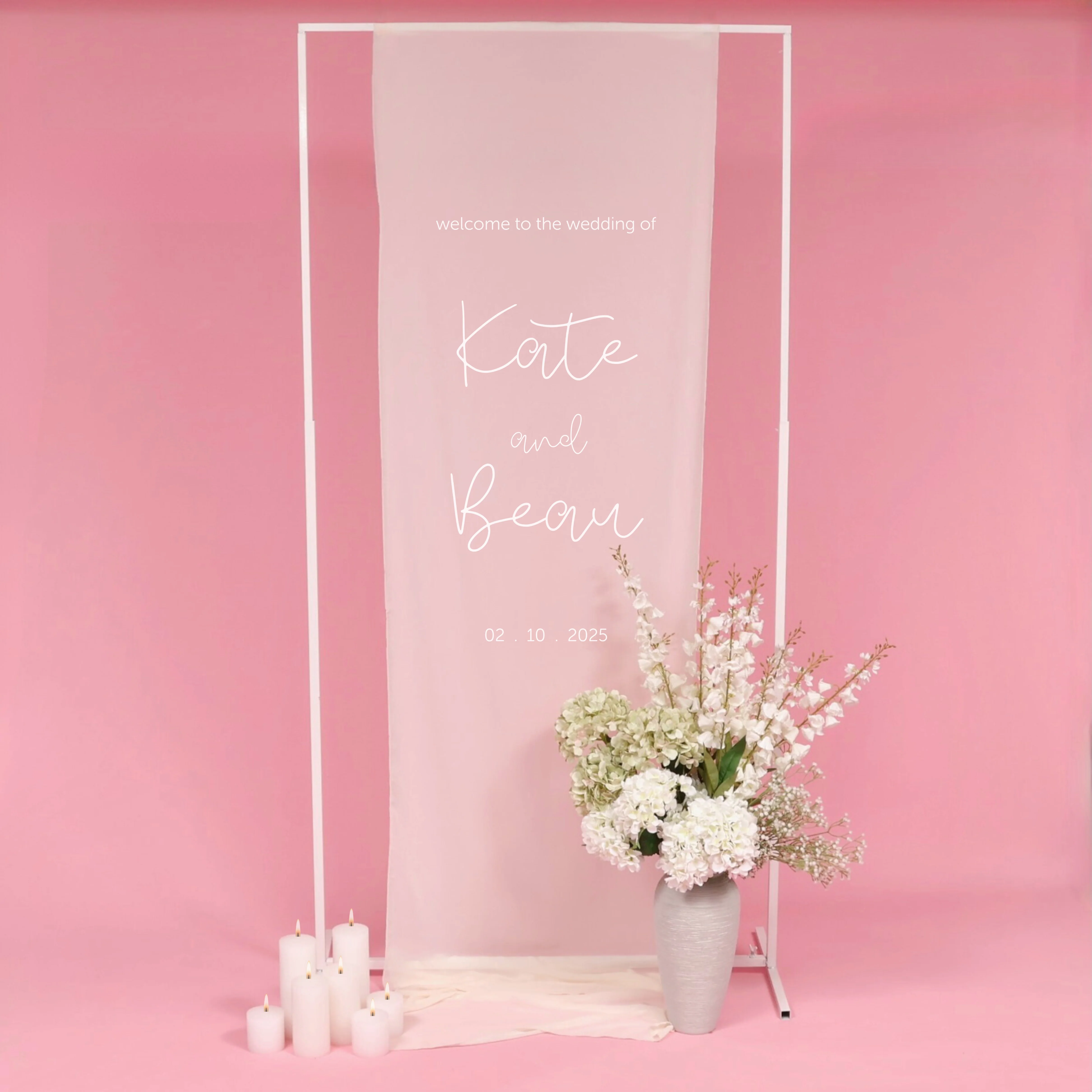 Height Adjustable Freestanding Sign / Frame - White (1x2.3m) - Image 3