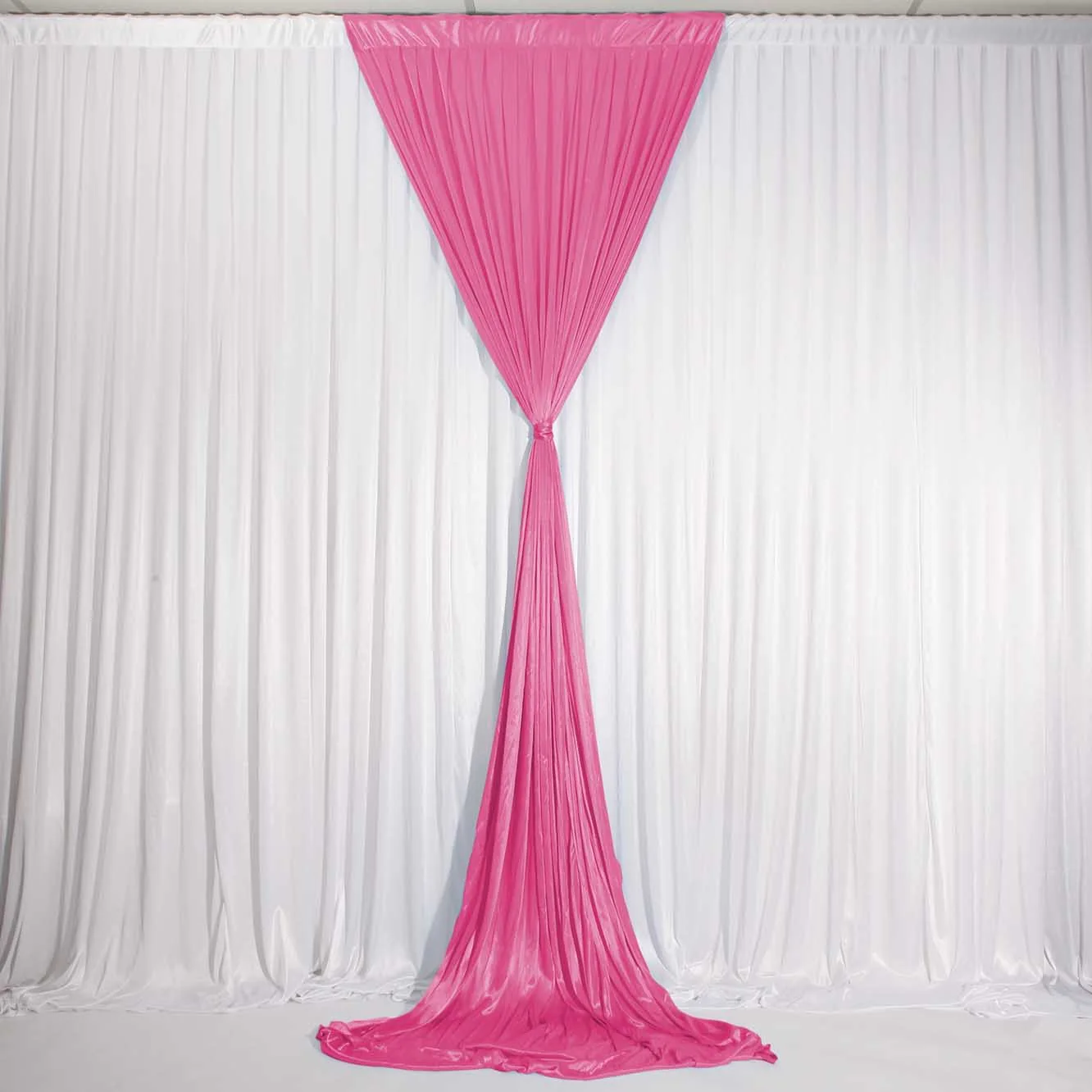 CLEARANCE Ice Silk Satin Convertible Backdrop Panel - Hot Pink (1x3m) - Image 3