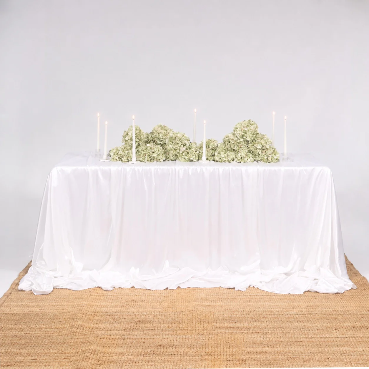 Ice Silk Satin Draping Tablecloth – White (1.5x3m) - Image 3