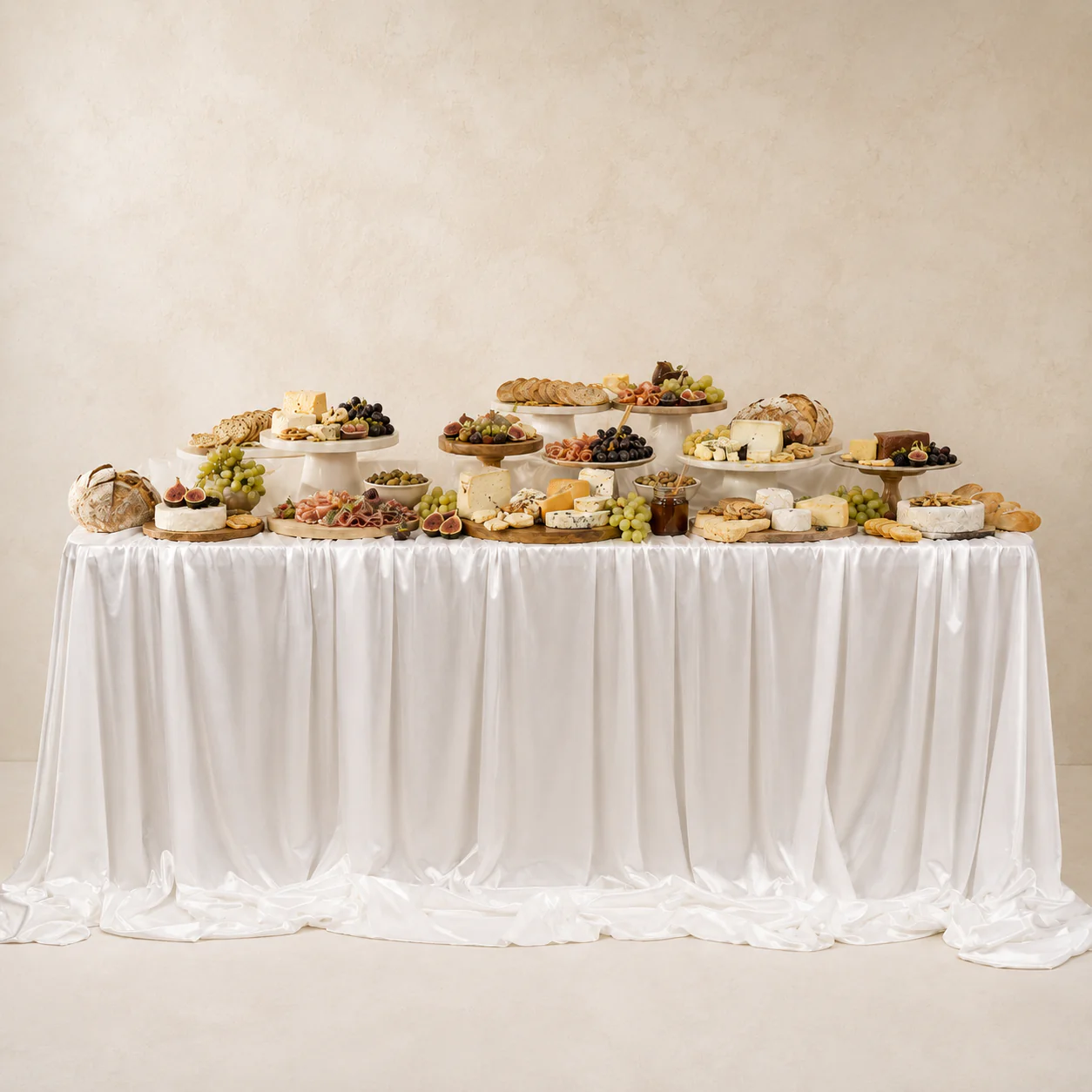 Ice Silk Satin Draping Tablecloth – White (1.5x3m) - Image 4