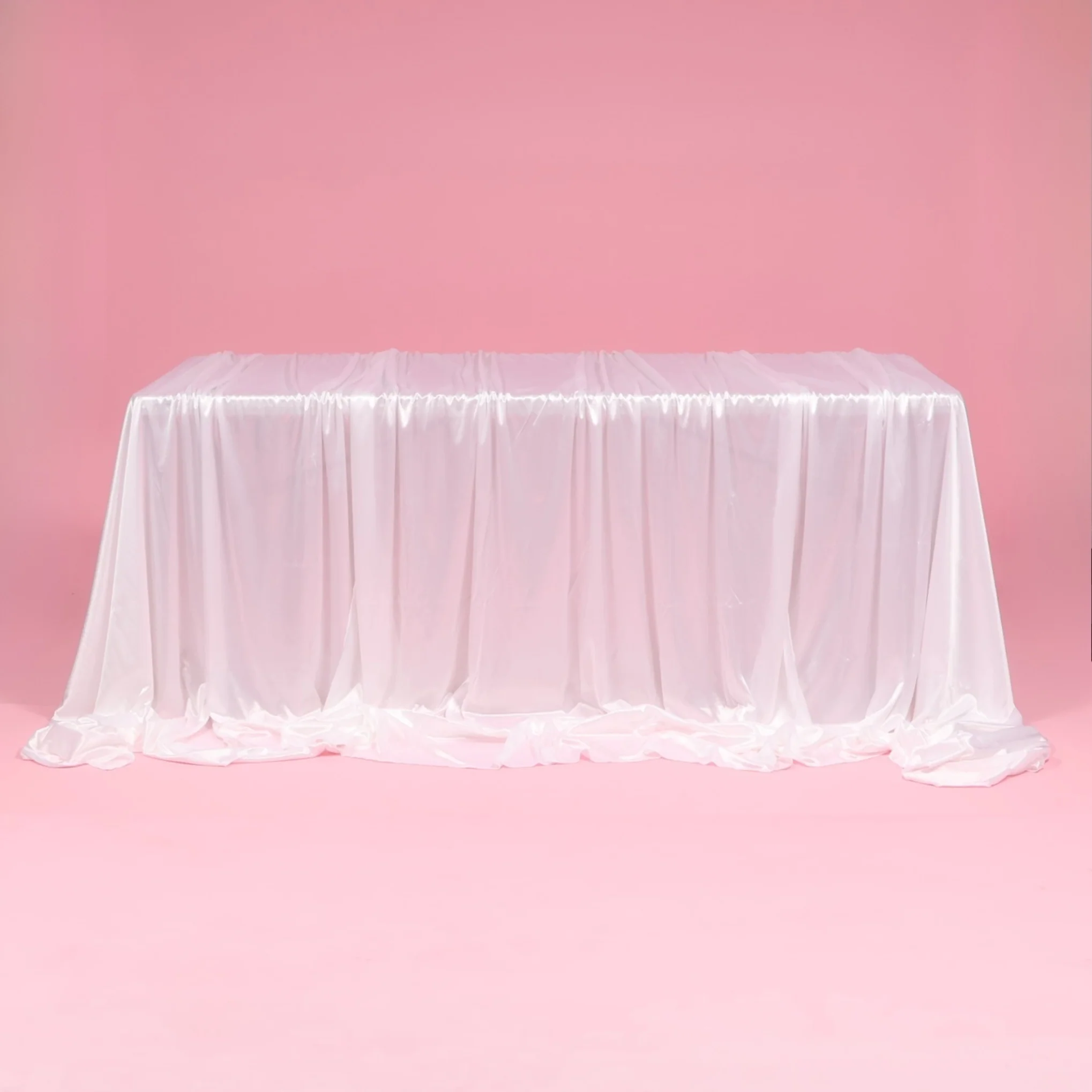 Ice Silk Satin Draping Tablecloth – White (1.5x3m) - Image 6