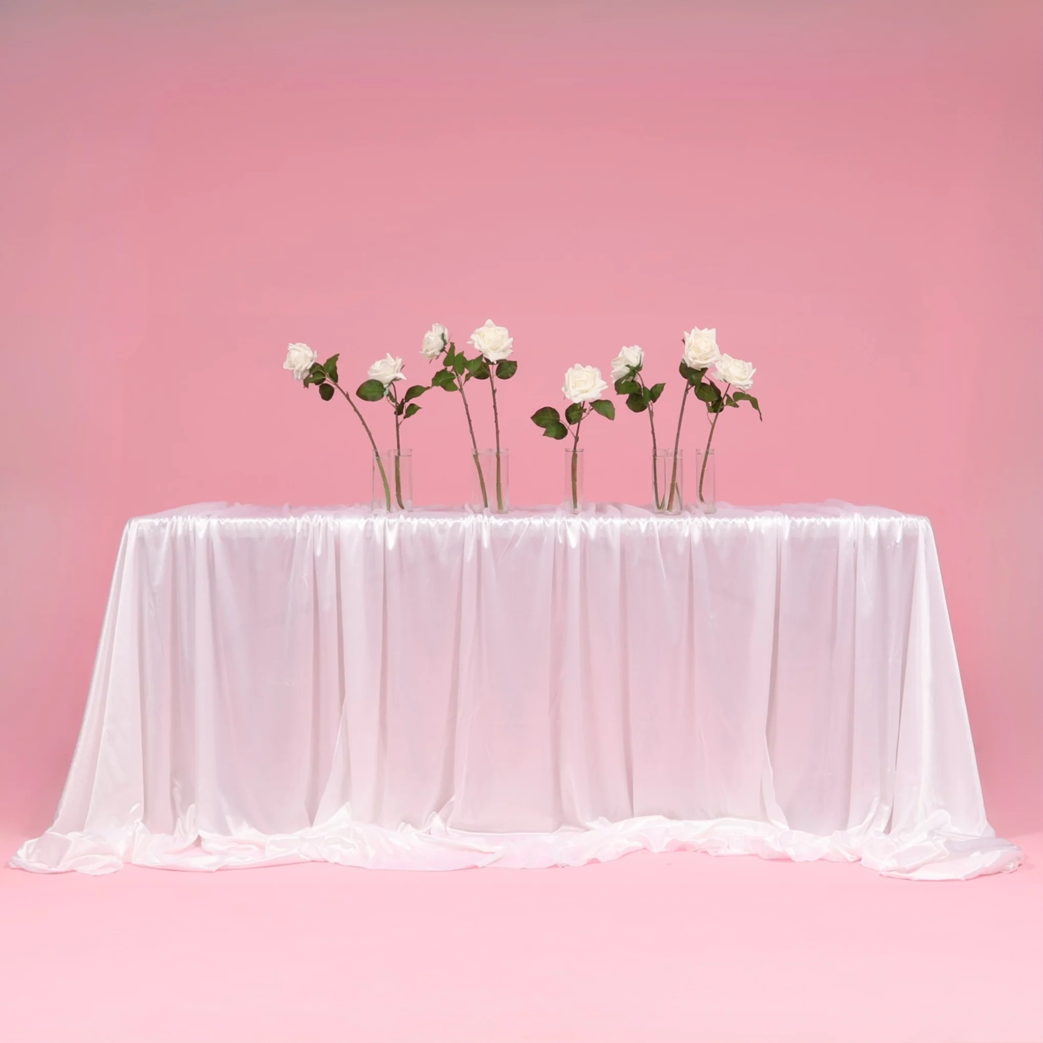 Ice Silk Satin Draping Tablecloth – White (1.5x3m) - Image 7