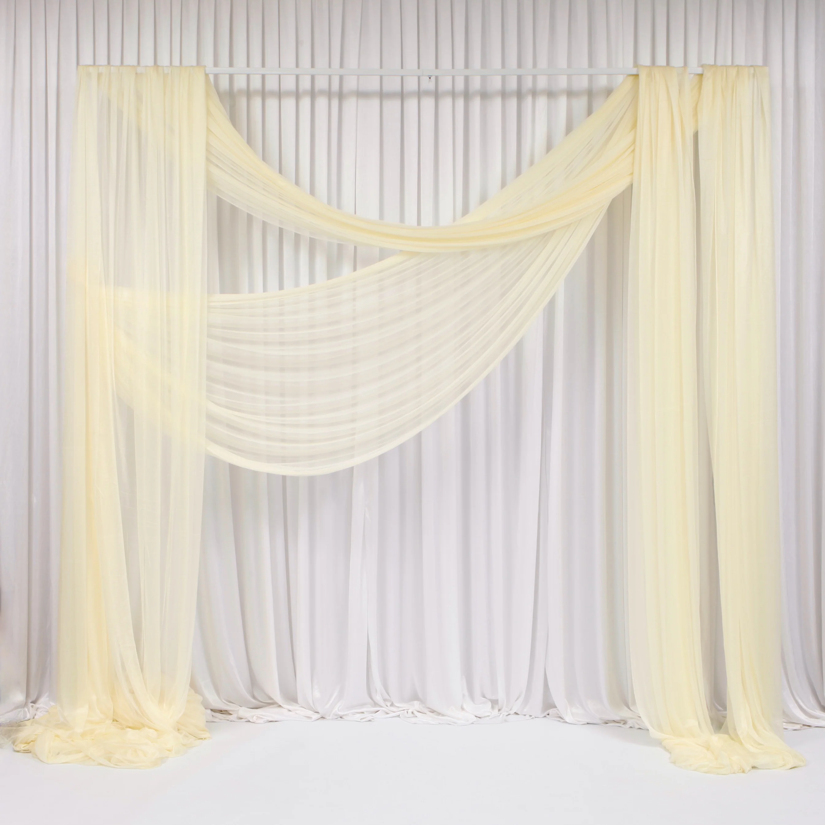 Sheer Stretch Crepe Chiffon Fabric - Ivory (1.6x28m) - Image 3