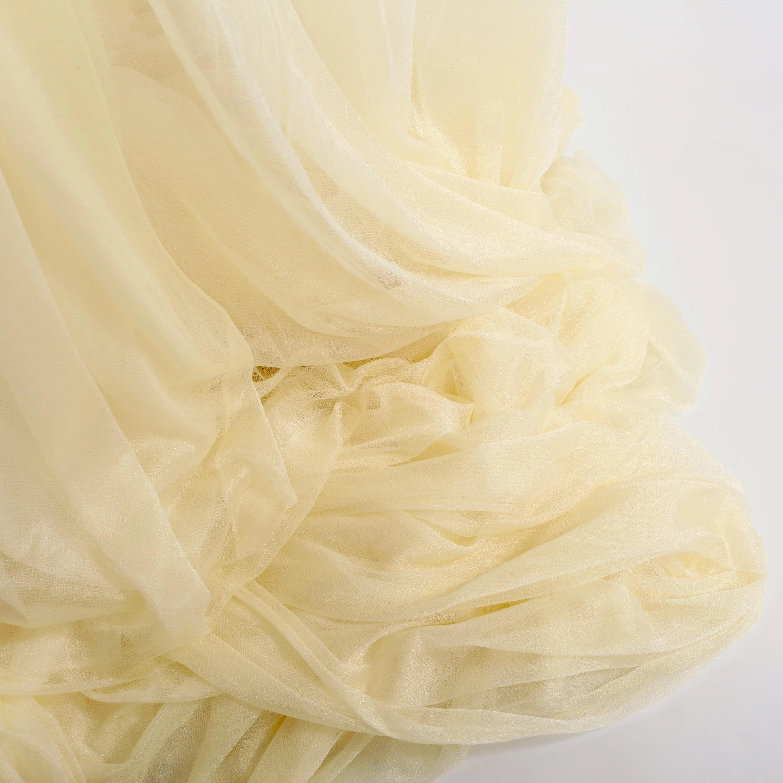 Sheer Stretch Crepe Chiffon Fabric - Ivory (1.6x28m) - Image 6