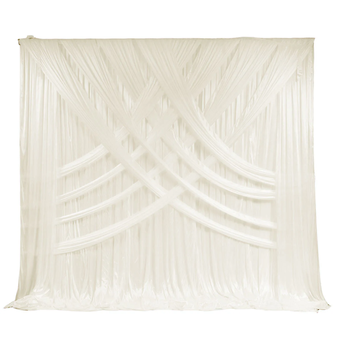 Ice Silk Satin Cross Drape Backdrop - Ivory (3x3m)