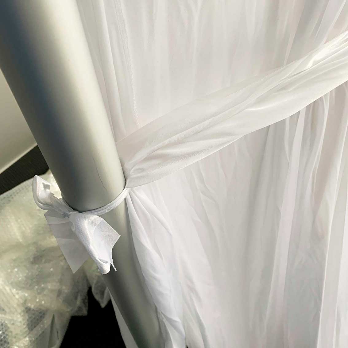 Ice Silk Satin Cross Drape Backdrop - Ivory (3x3m) - Image 4