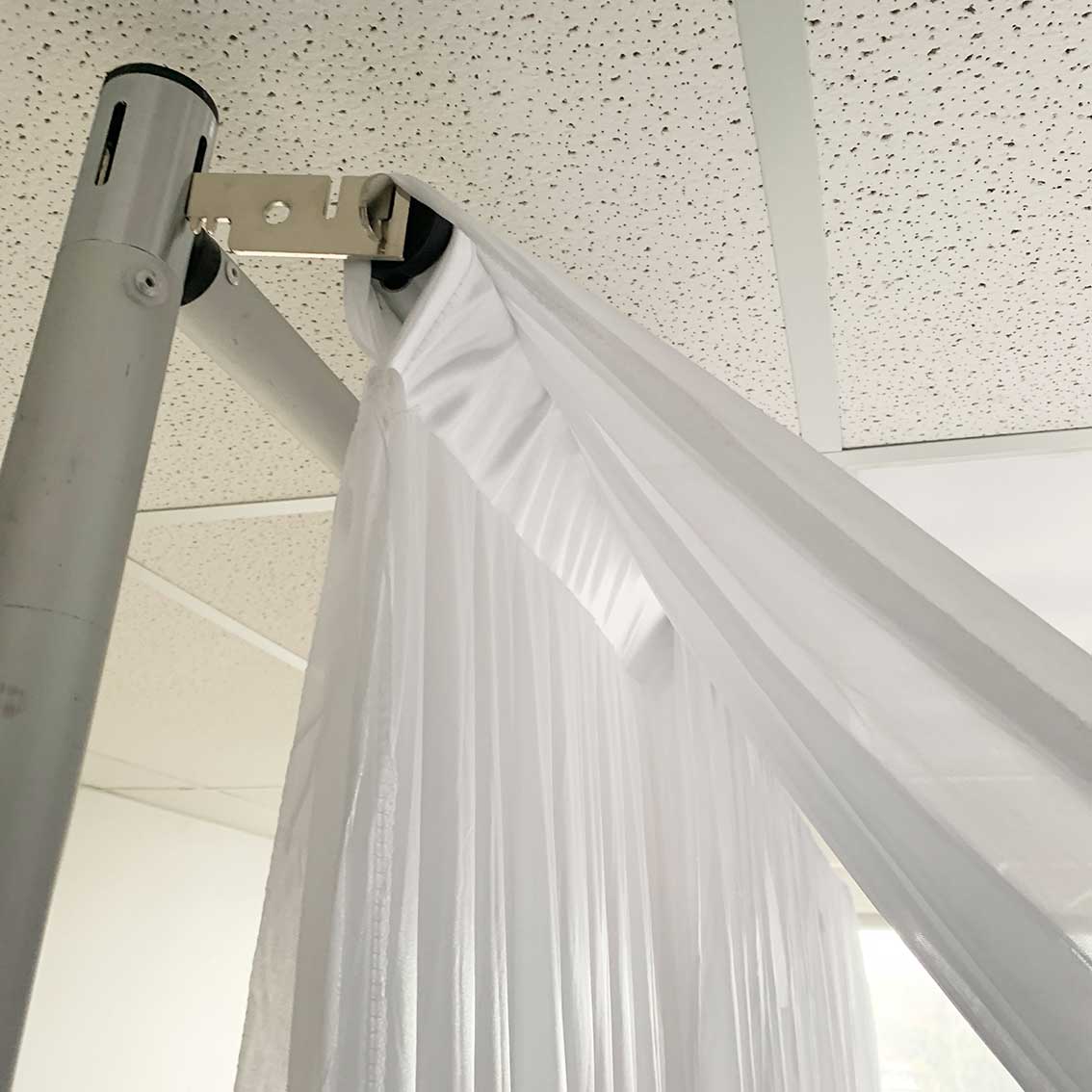 Ice Silk Satin Cross Drape Backdrop - Ivory (3x3m) - Image 7