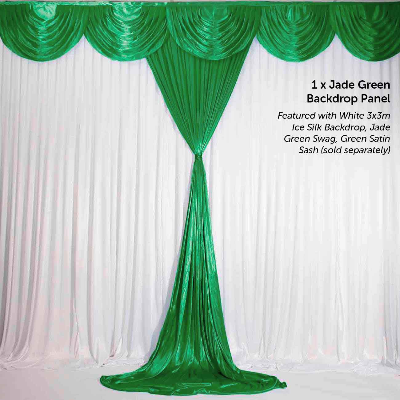 Ice Silk Satin Convertible Backdrop Panel - Dark Green (1x3m) - Image 3