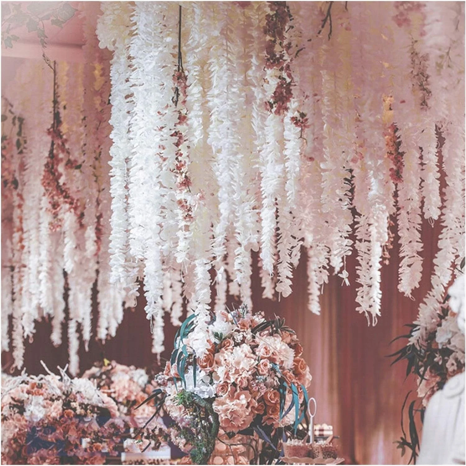CLEARANCE Large Orchid Hanging Garland - Blush (2m) - Image 6