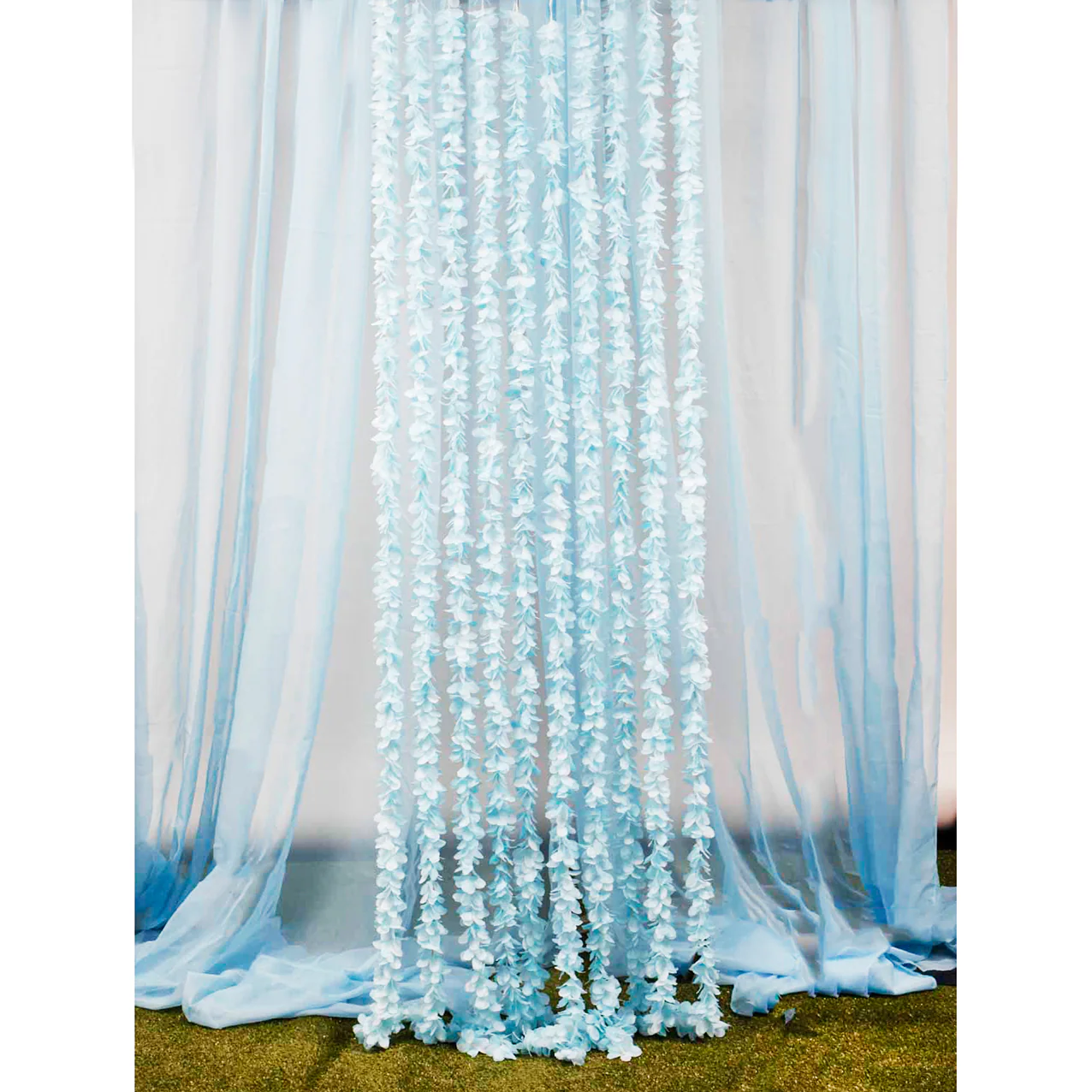 CLEARANCE Large Orchid Hanging Garland - Light Blue (2m) - Image 2
