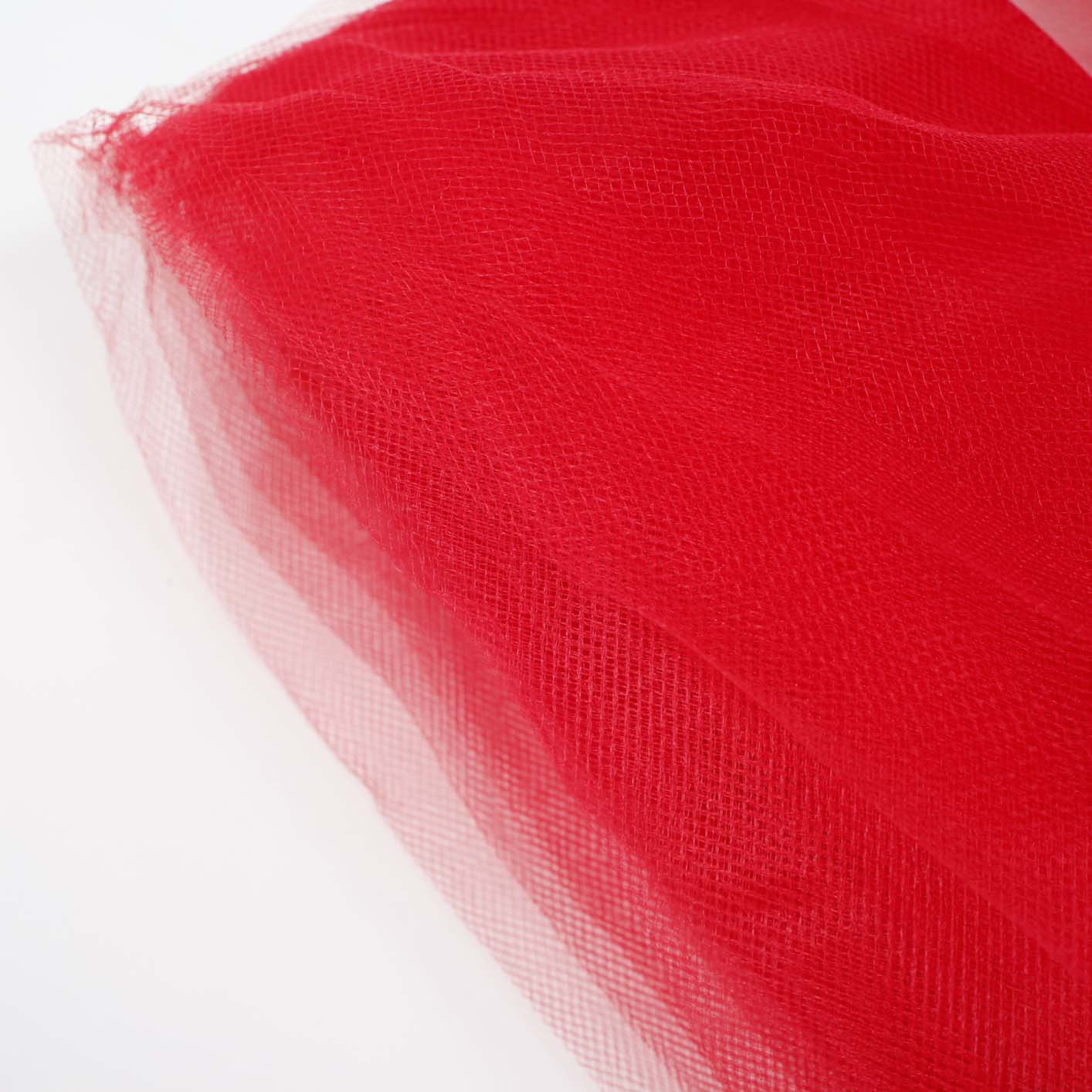 Large Soft Tulle Fabric Roll - Red (1.6x36m) - Image 3