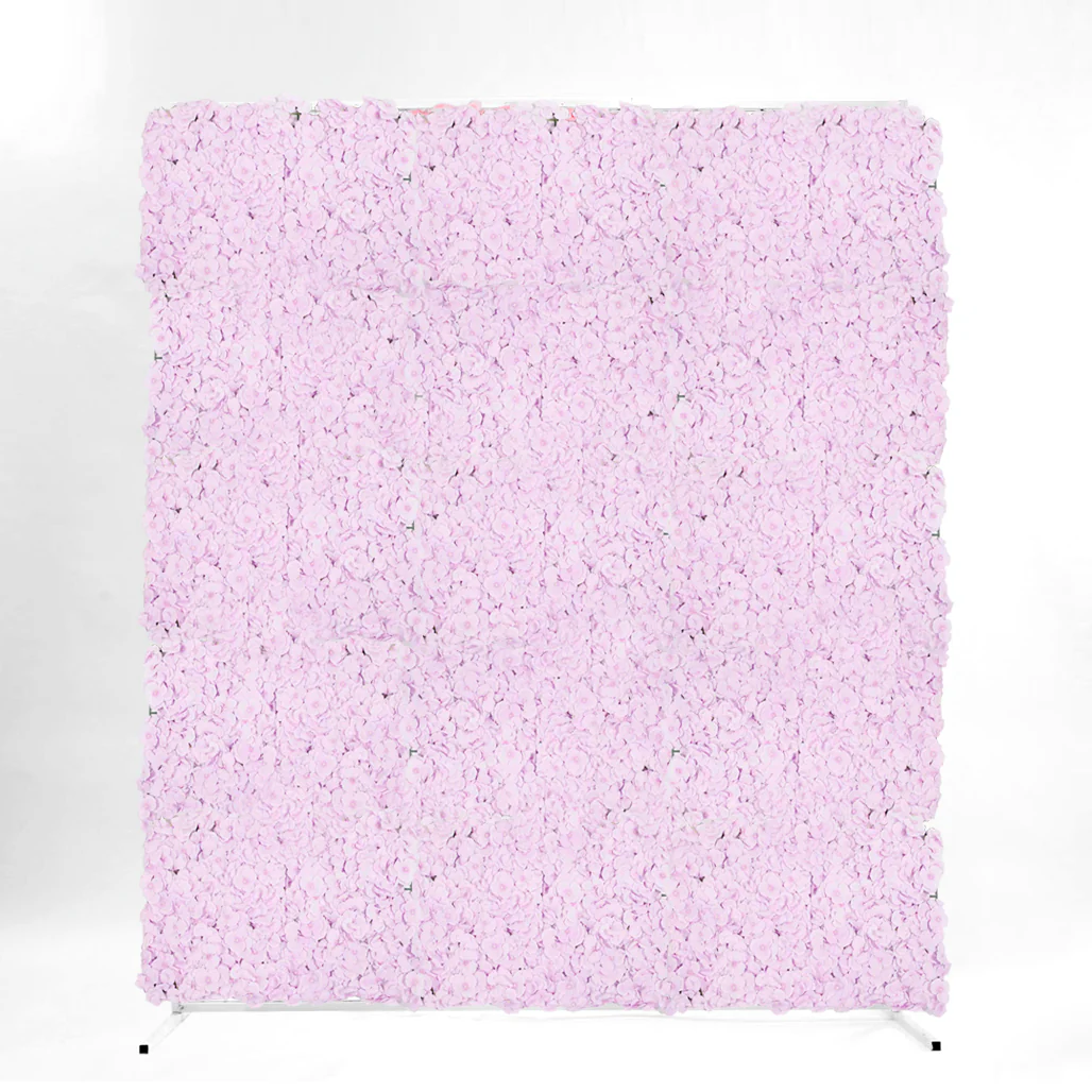 Flower Wall & Freestanding Frame Package - Lavender Hydrangea / White Mesh Frame (2mx1.8m)