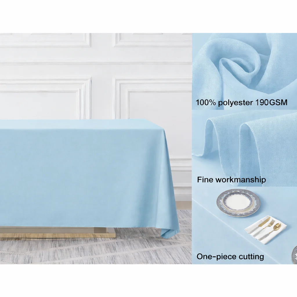 Rectangle Tablecloth - Light Blue (153x259cm) - Image 4