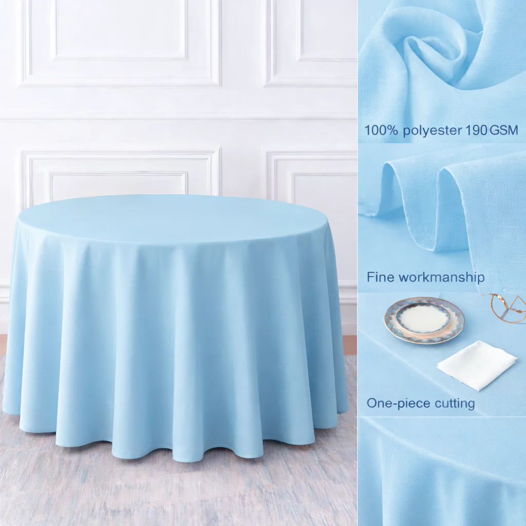 Round Tablecloth - Light Blue (300cm) - Image 2
