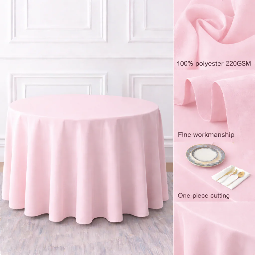 Round Tablecloth - Light Pink (300cm) - Image 2