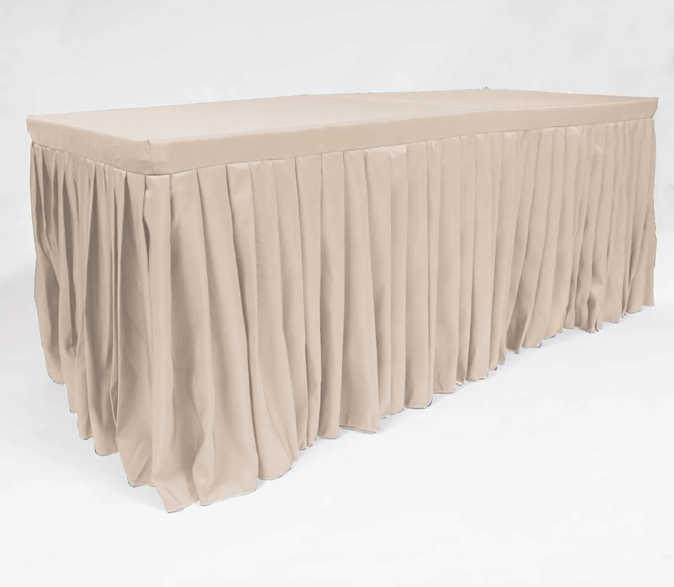 Fitted Tablecloth with Pleated Table Skirting - Linen Colour (6ft)