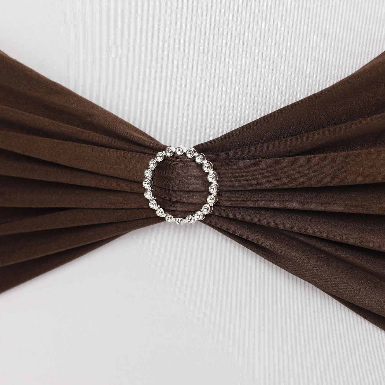 CLEARANCE Lycra Chair Bands Shimmer - Chocolate Brown - Image 3