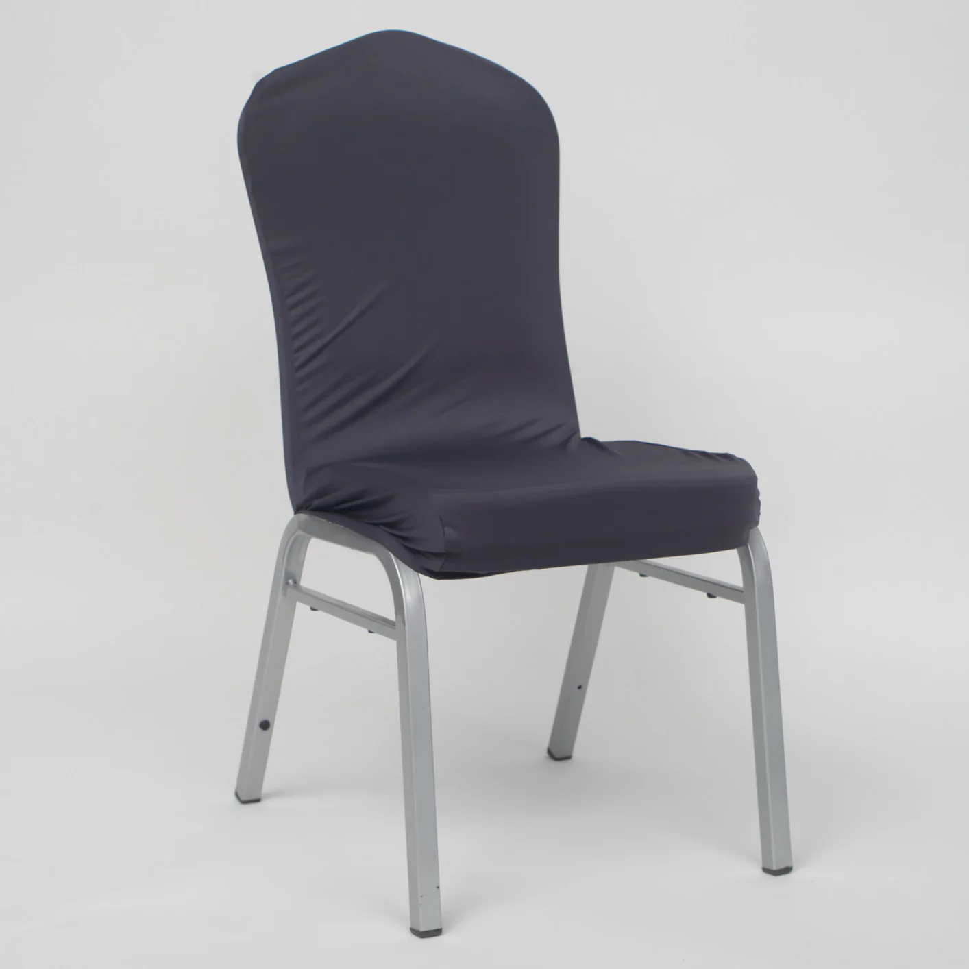 Lycra Dining Chair Covers (Toppers) - Dark Grey - Image 4
