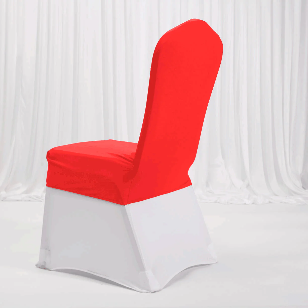 CLEARANCE Lycra Dining Chair Covers (Toppers) - Red - Image 2