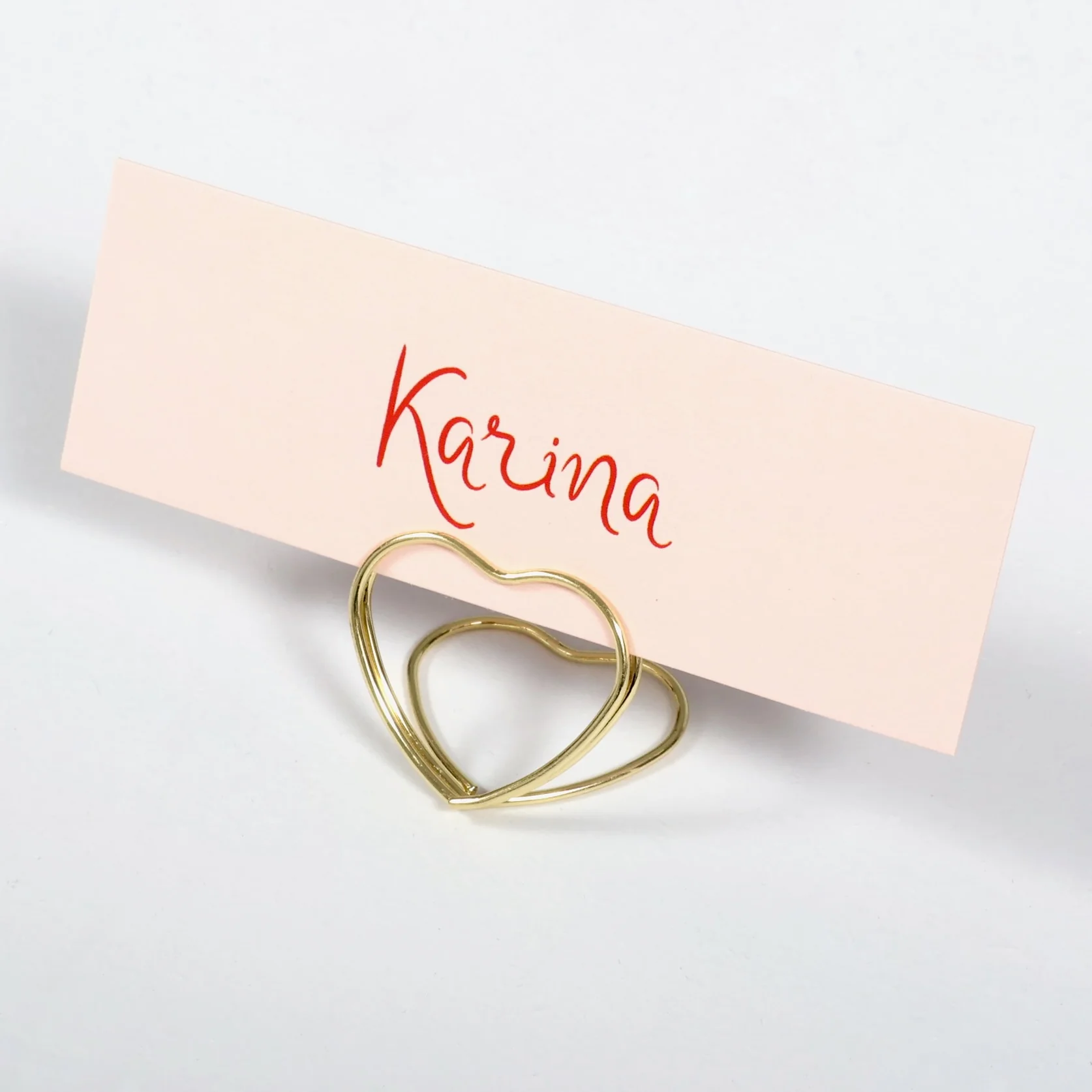 Metal Love Heart Place Card Holder - Gold - Image 2