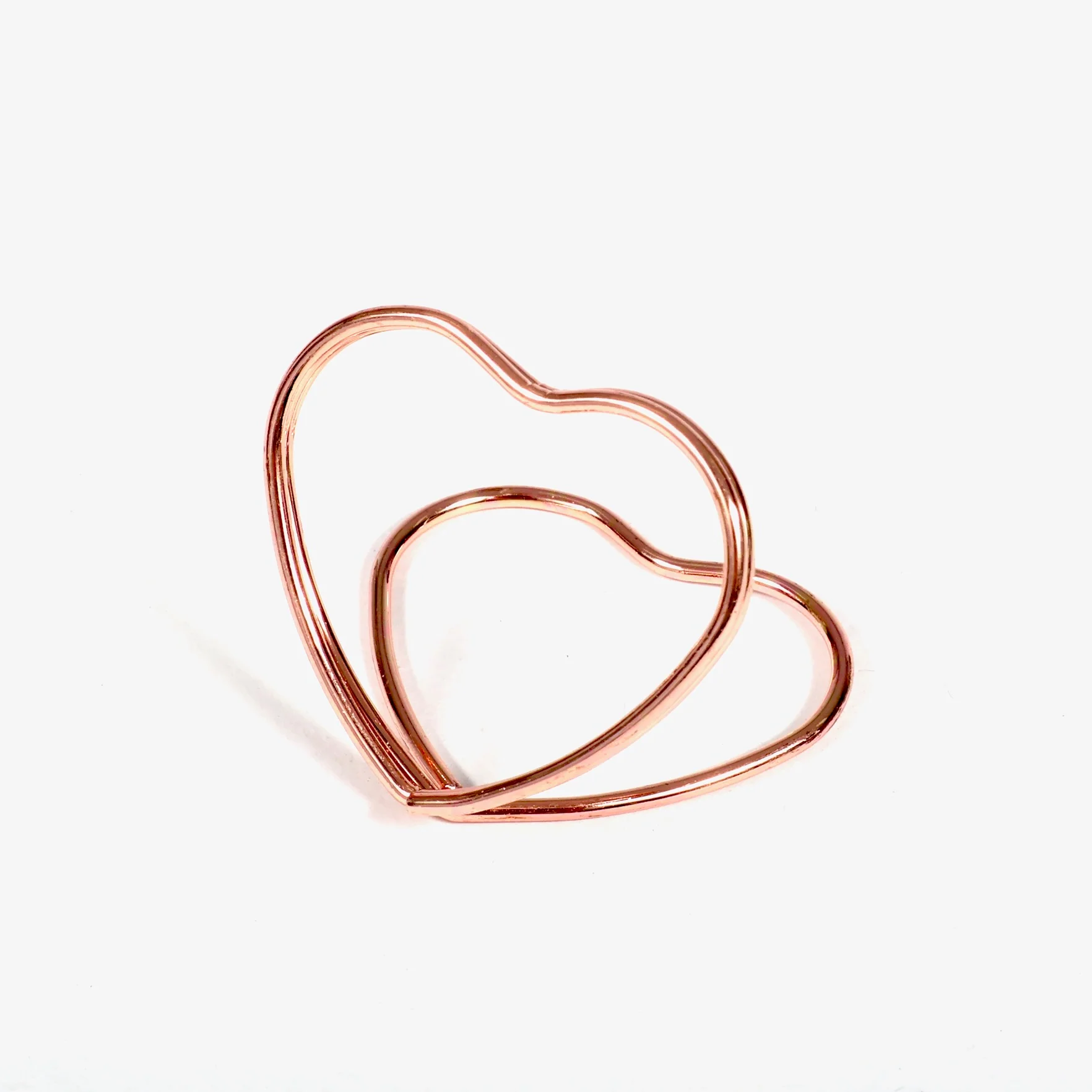 CLEARANCE Metal Love Heart Place Card Holder - Rose Gold