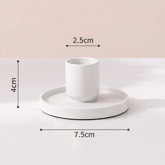 Metal Taper Candle Holder - Large - White - Image 6
