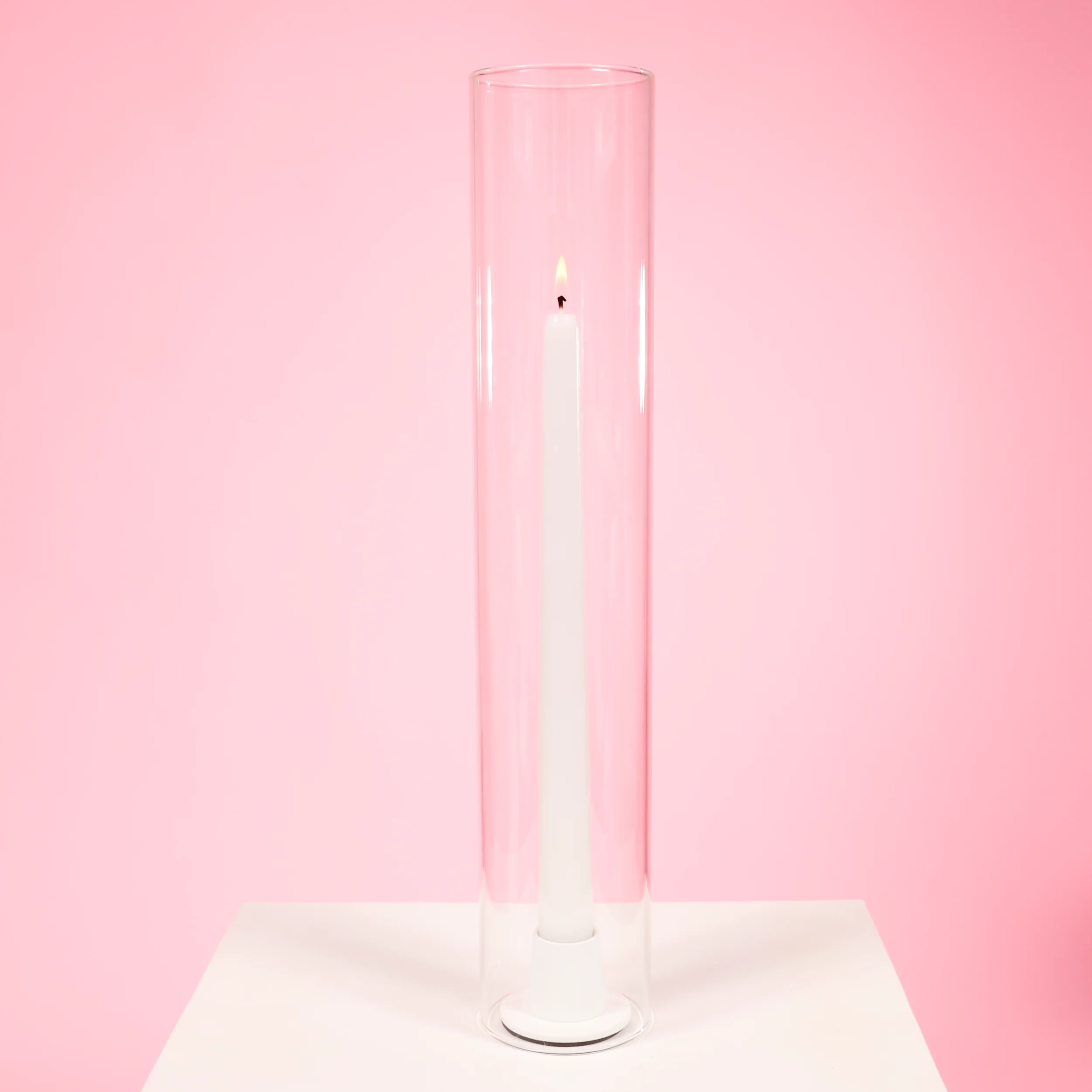 Metal Taper Candle Holder - Small - White - Image 3