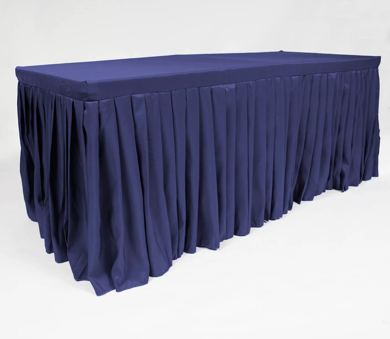 CLEARANCE Fitted Tablecloth with Pleated Table Skirting - Navy (6ft)