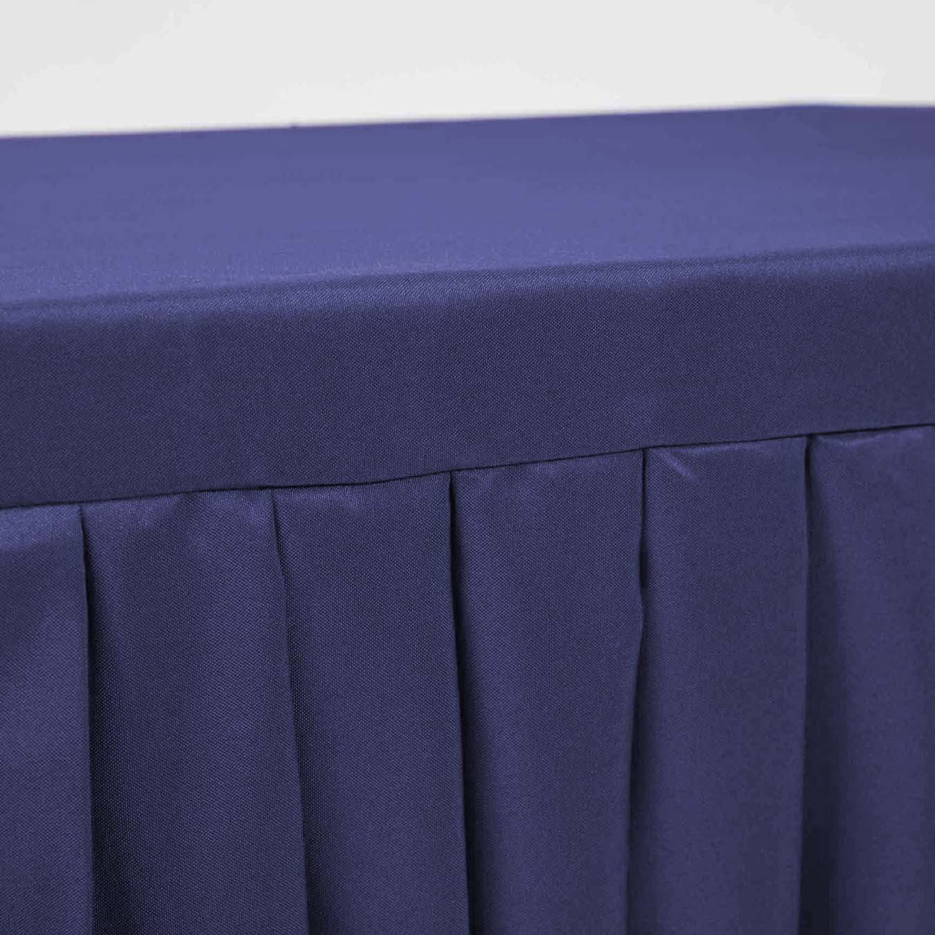 CLEARANCE Fitted Tablecloth with Pleated Table Skirting - Navy (6ft) - Image 2