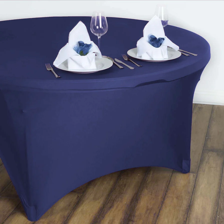 CLEARANCE Round Lycra Fitted Tablecloth - Navy (6ft) - Image 2